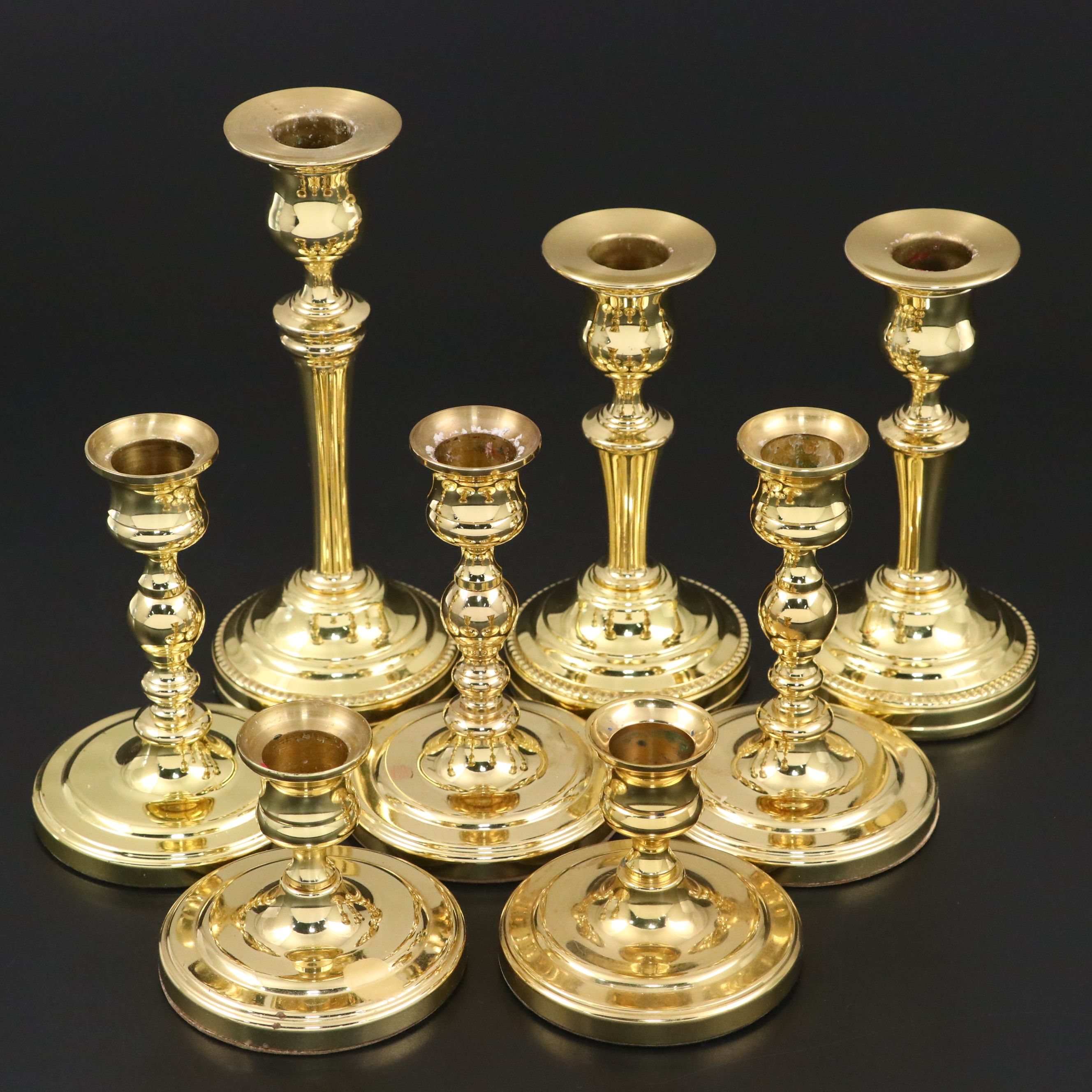 Baldwin and Carolina Brass Victorian Style Brass Candlesticks