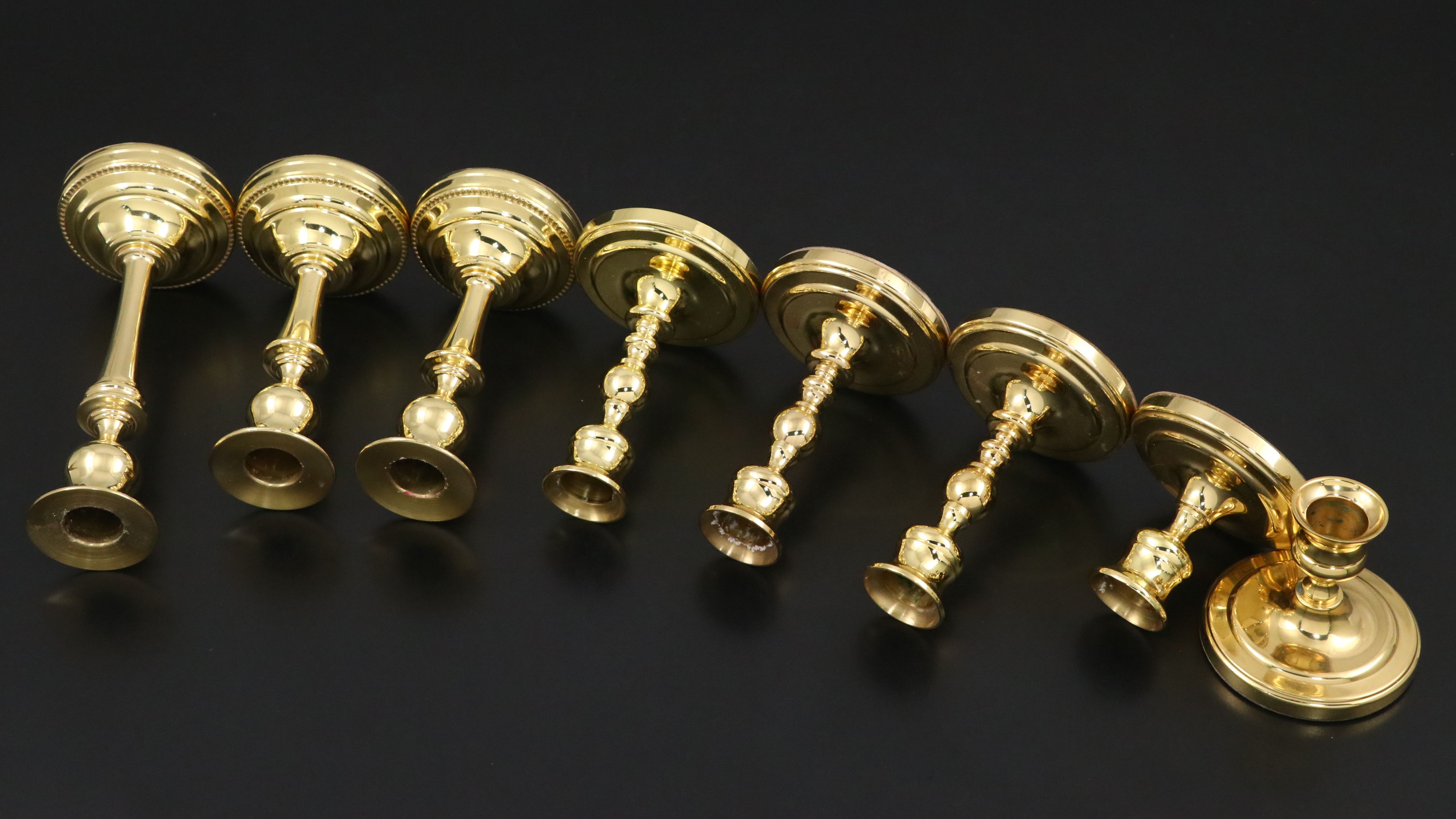 Baldwin and Carolina Brass Victorian Style Brass Candlesticks