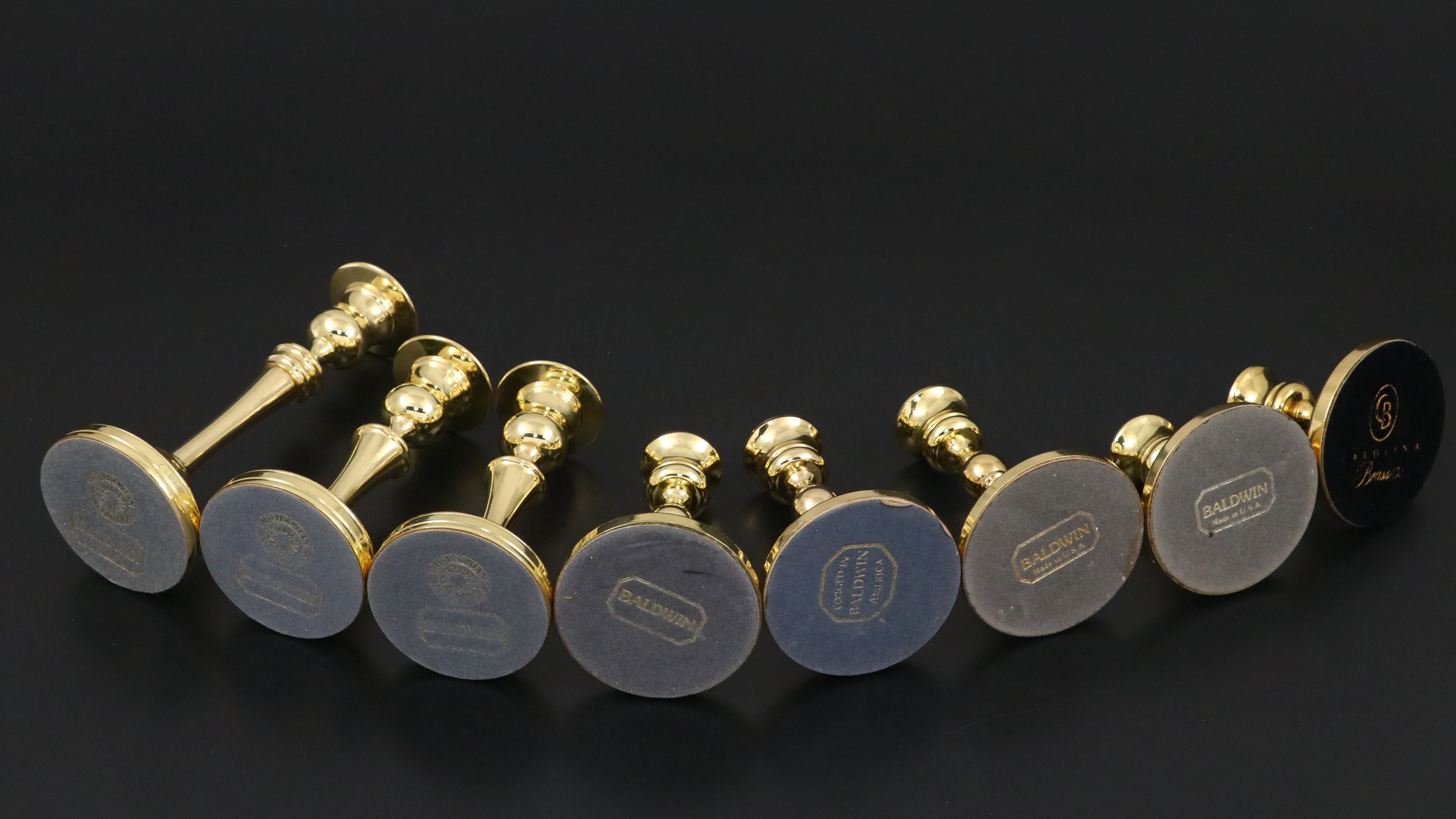 Baldwin and Carolina Brass Victorian Style Brass Candlesticks