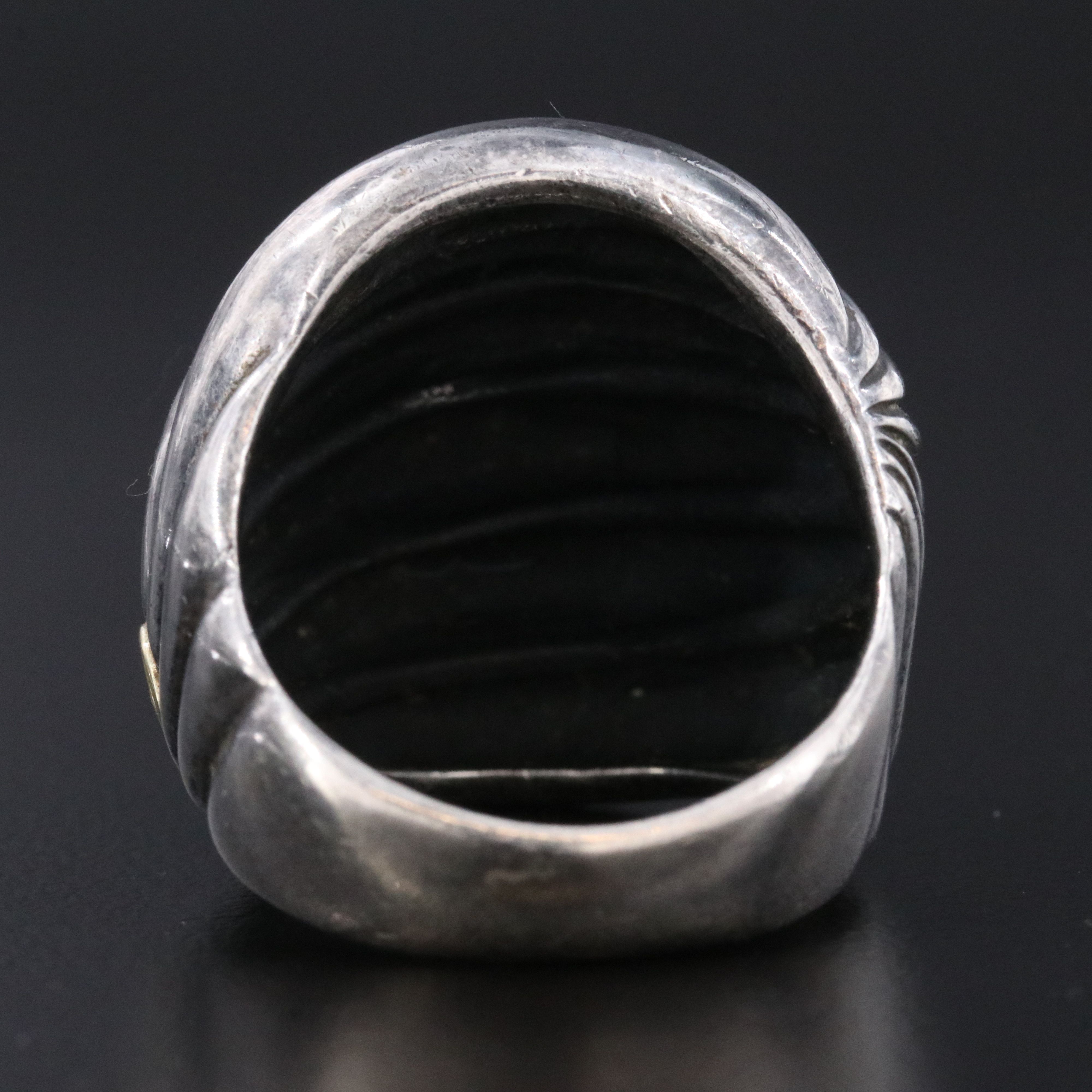 David Yurman Sculpted Cable Sterling Dome Ring with 18K Accent