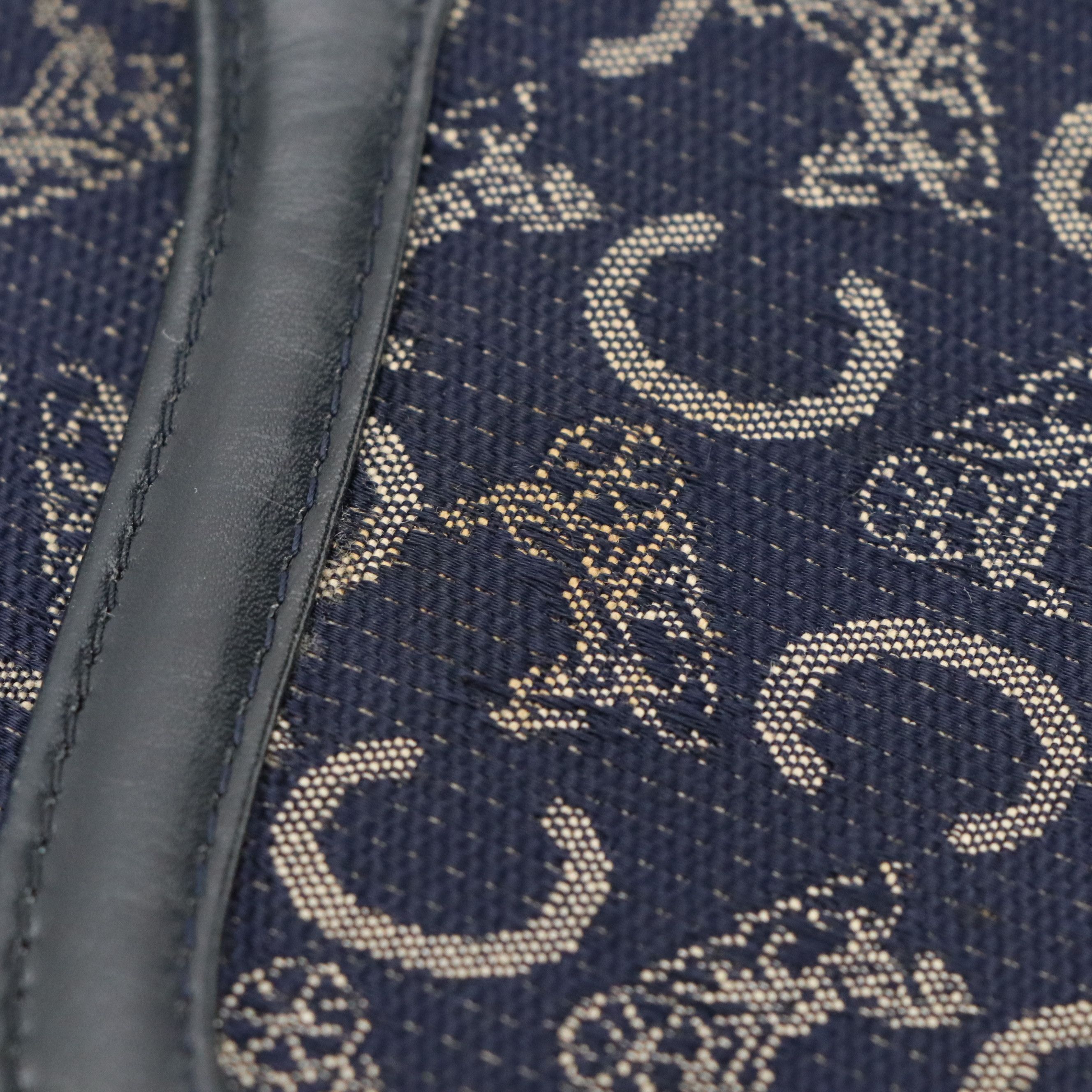 Céline Front Flap Carriage Lock Shoulder Bag in Blue C Sulky Canvas and Leather