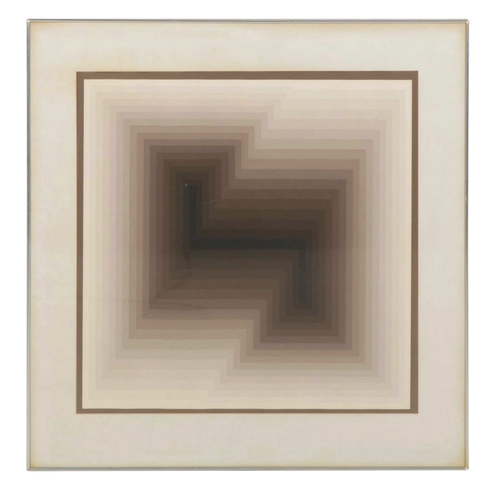 Jürgen Peters Geometric Op Art Serigraph "Diagonal", 1979