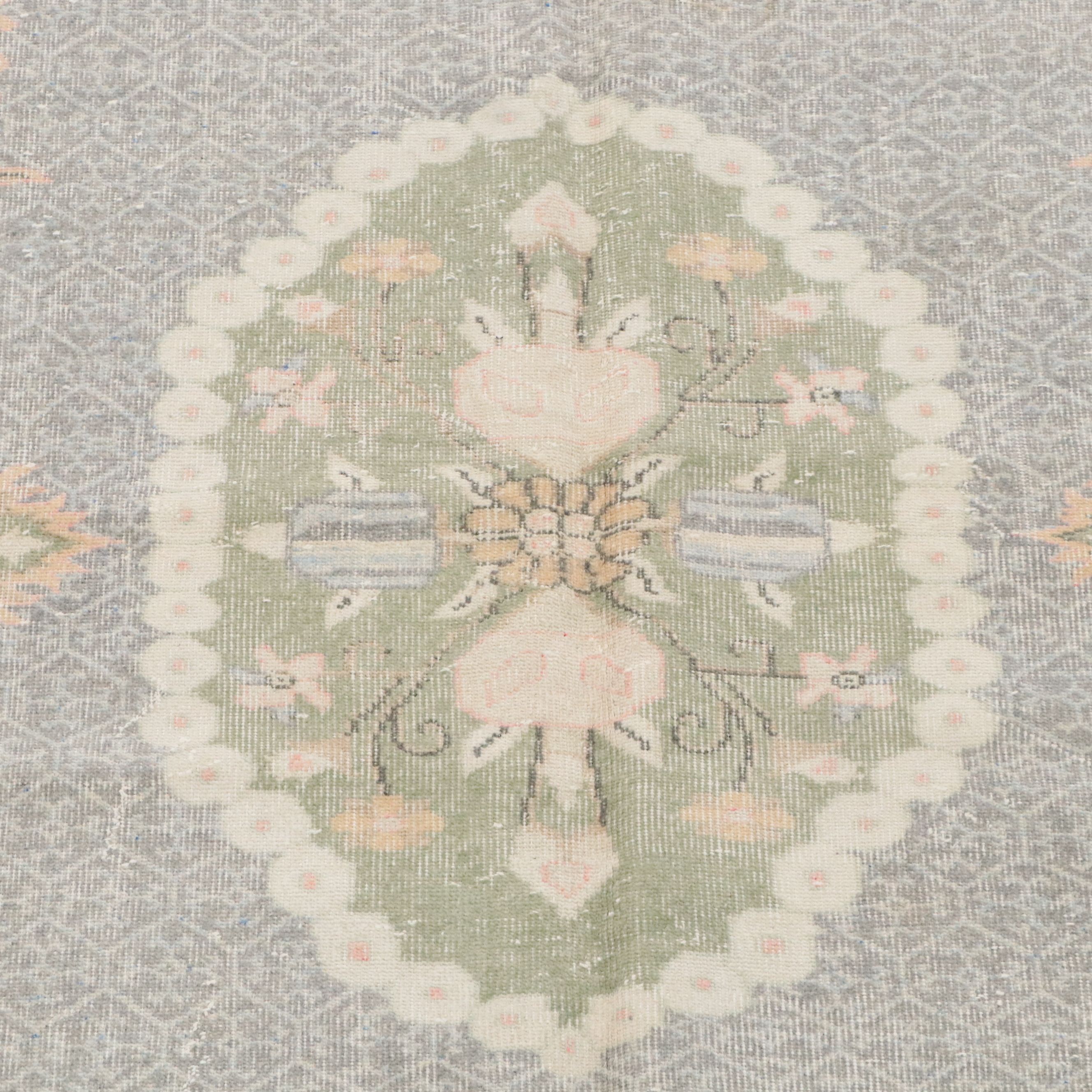 6'2 x 9'10 Hand-Knotted Turkish Oushak Area Rug