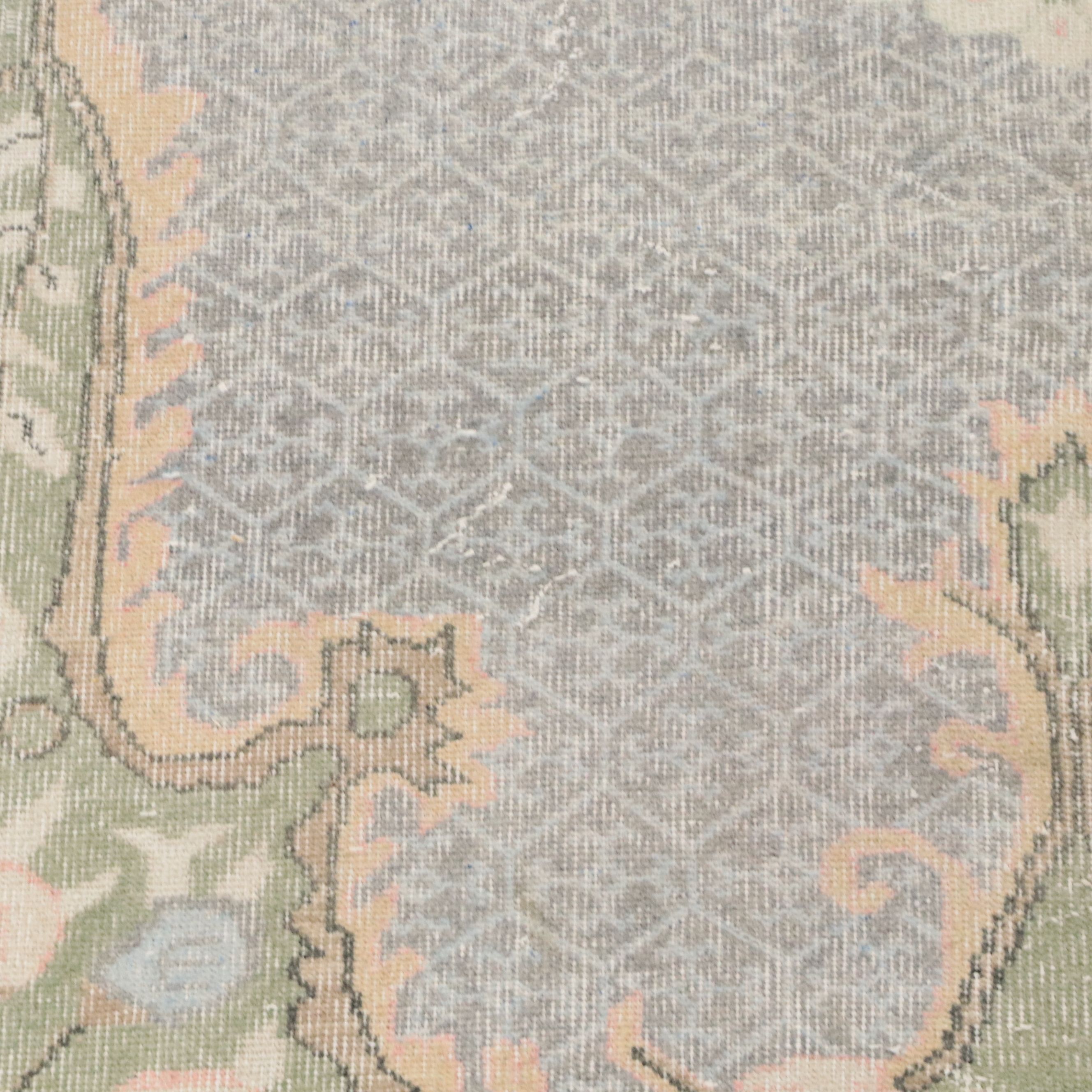 6'2 x 9'10 Hand-Knotted Turkish Oushak Area Rug