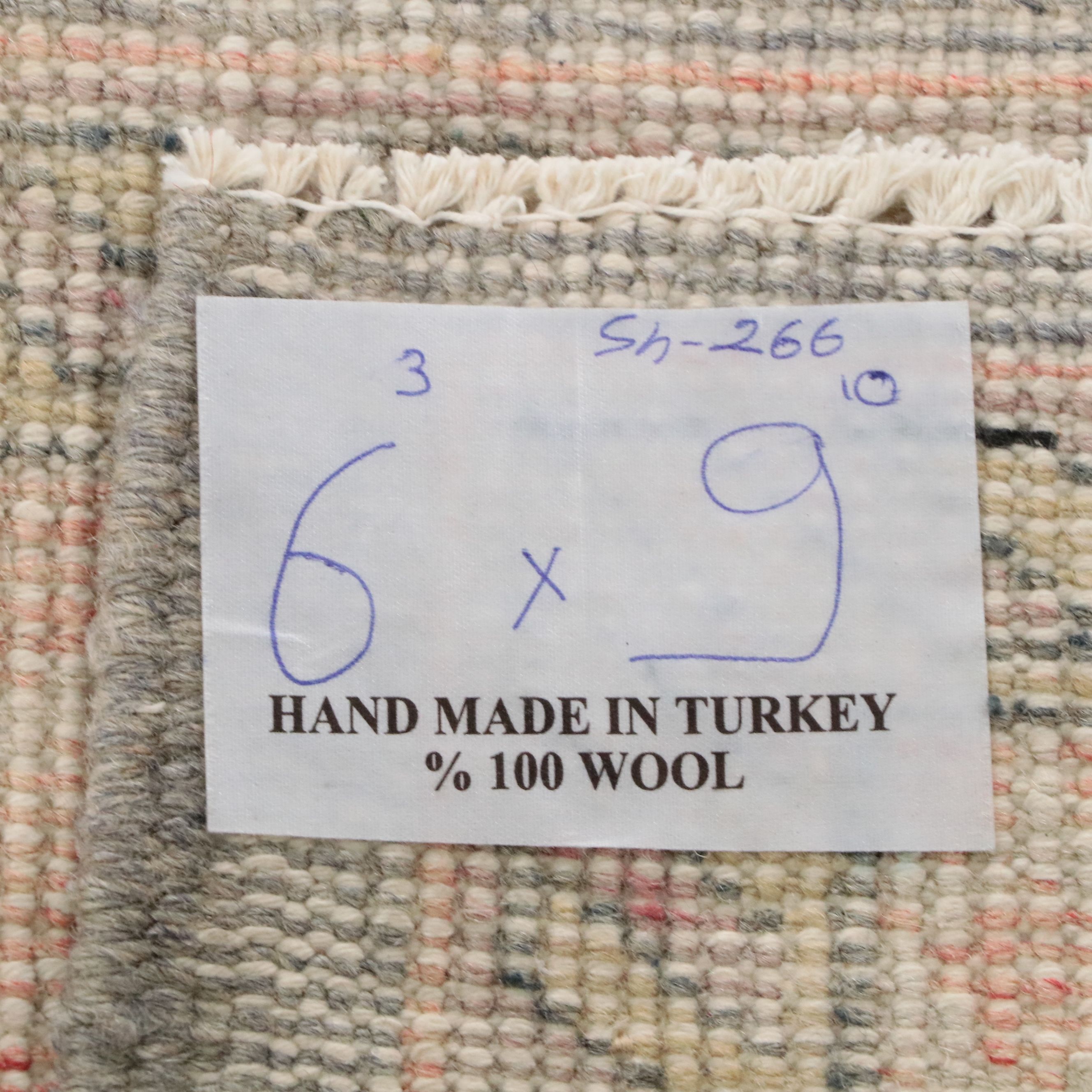 6'2 x 9'10 Hand-Knotted Turkish Oushak Area Rug