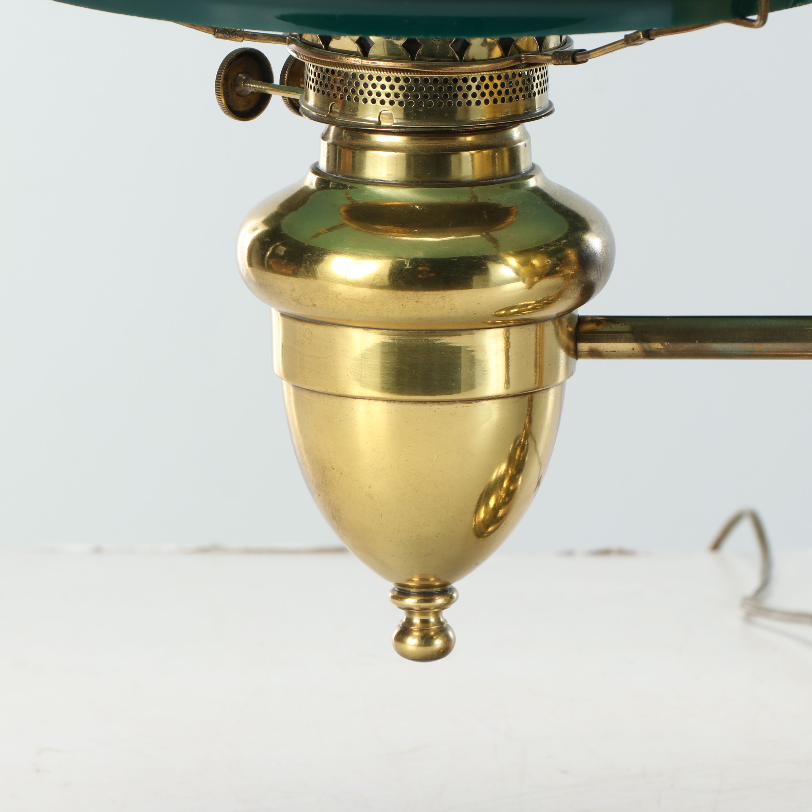 Victorian Brass Double Arm Student Lamp, Adapted