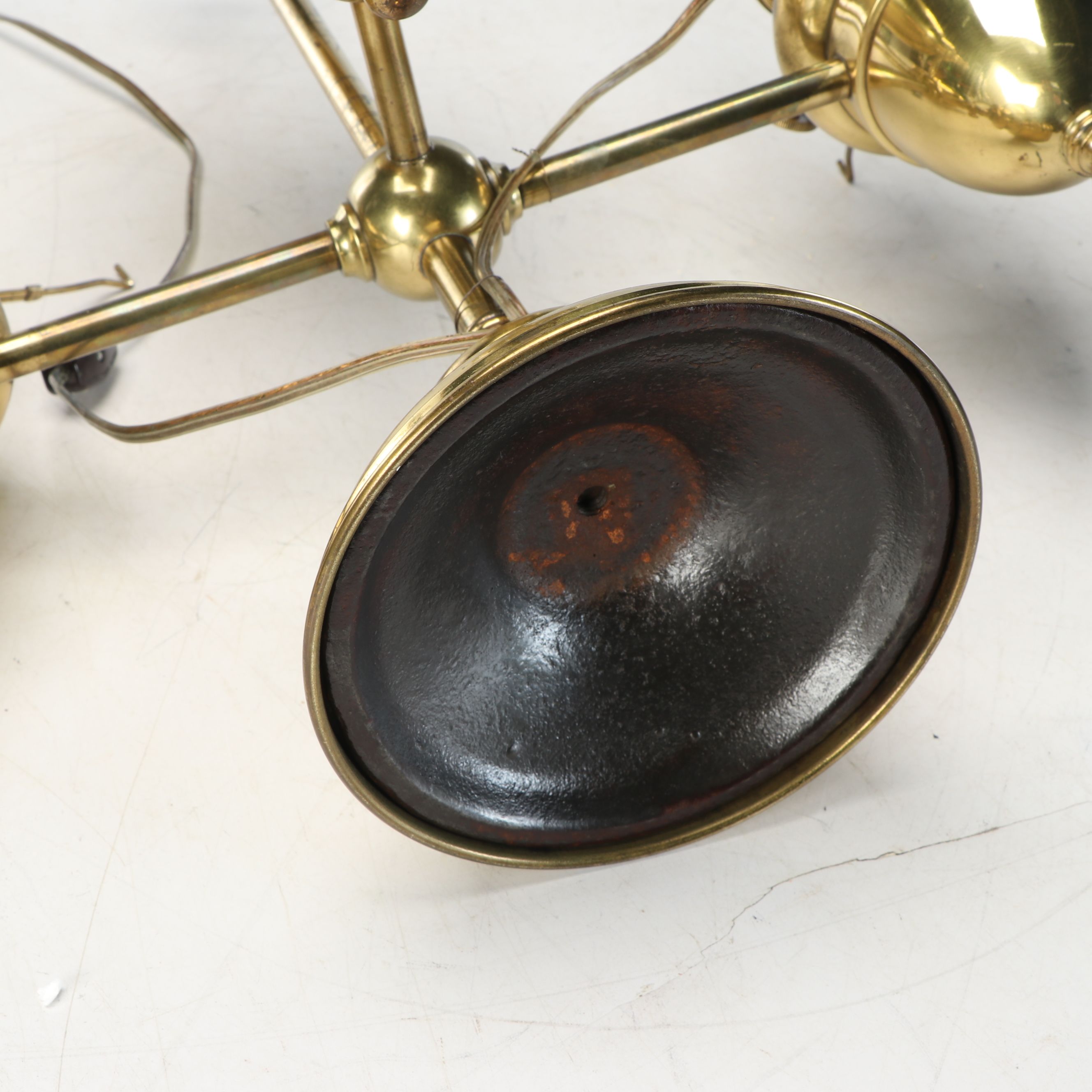 Victorian Brass Double Arm Student Lamp, Adapted