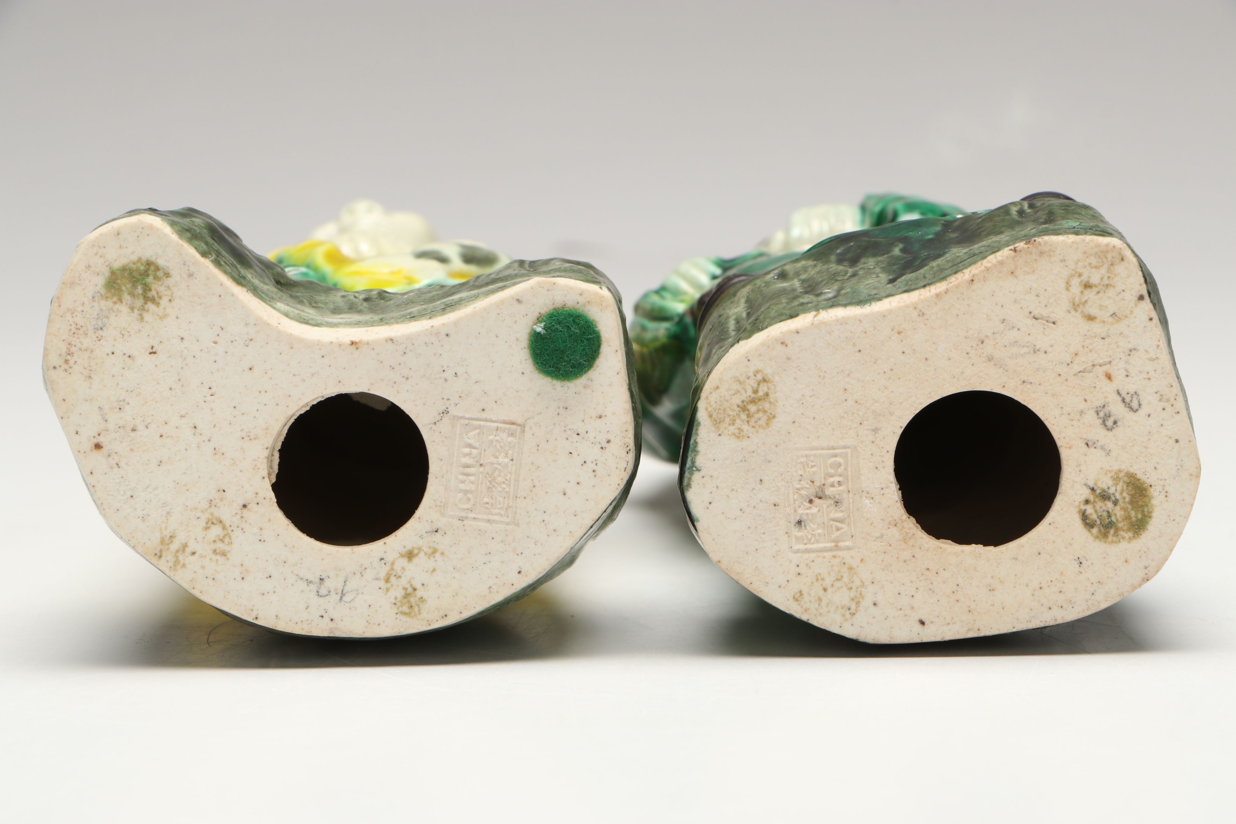 Chinese Qing Sancai Ceramic Men, Late 19th/Early 20th Century