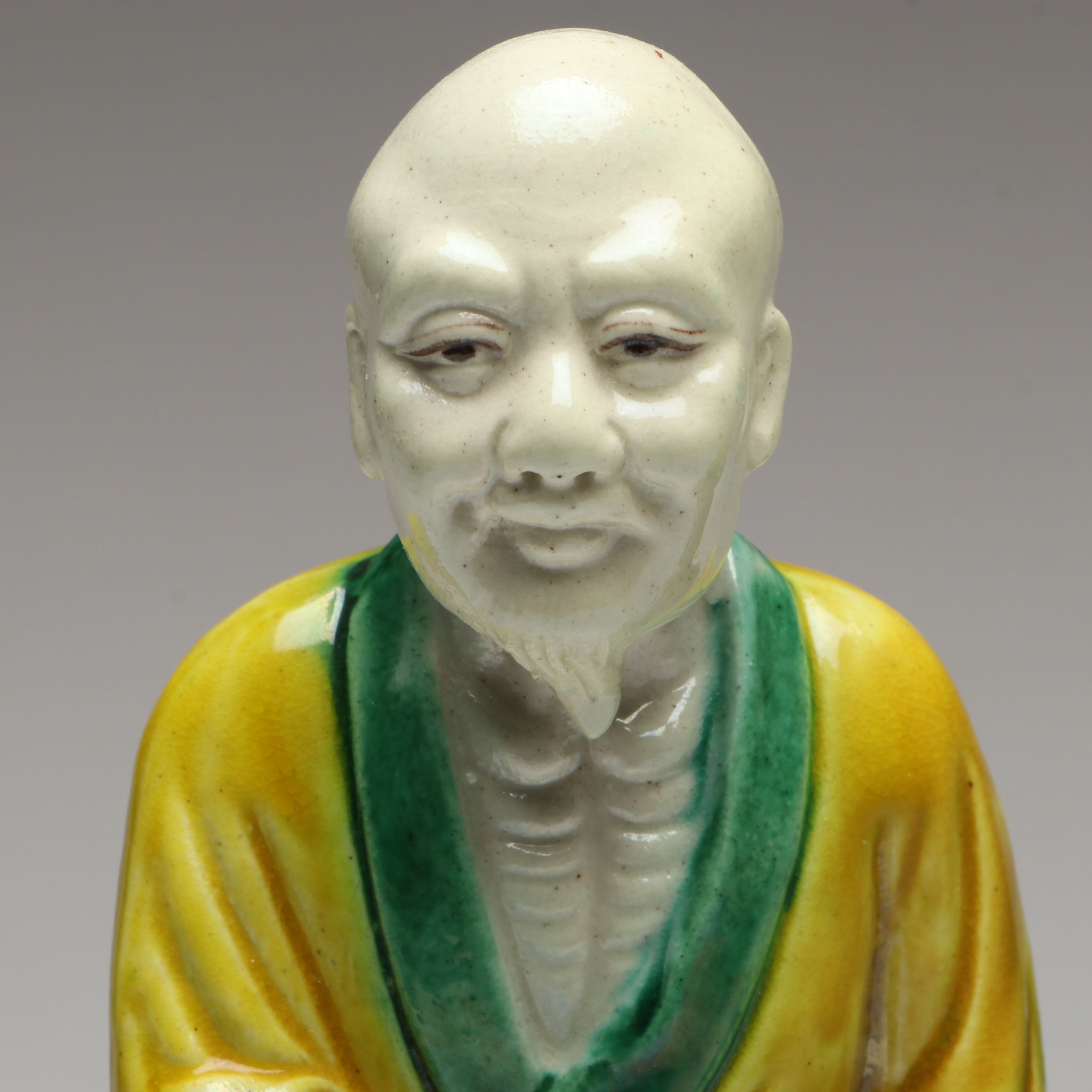 Chinese Qing Sancai Ceramic Men, Late 19th/Early 20th Century