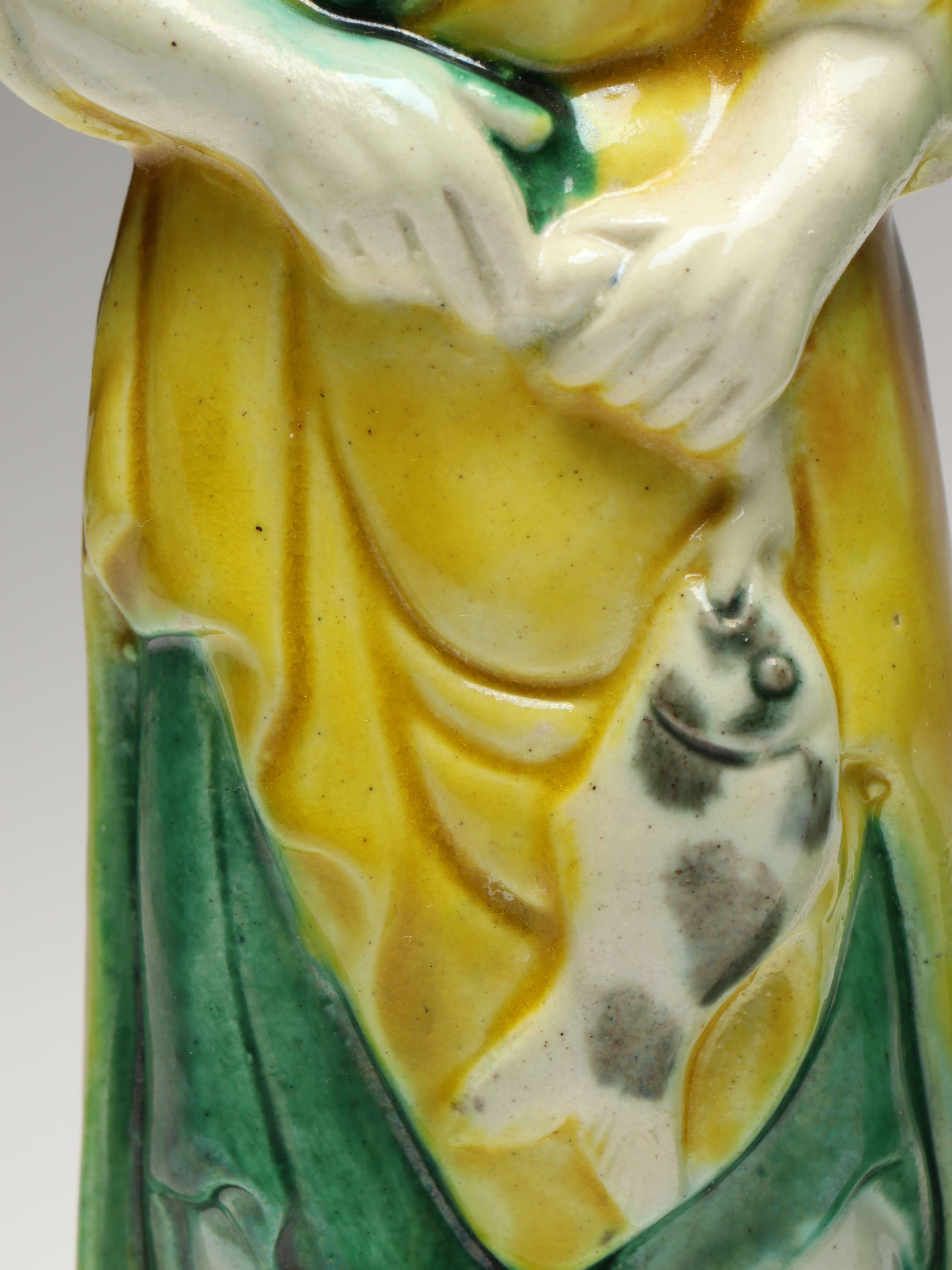 Chinese Qing Sancai Ceramic Men, Late 19th/Early 20th Century