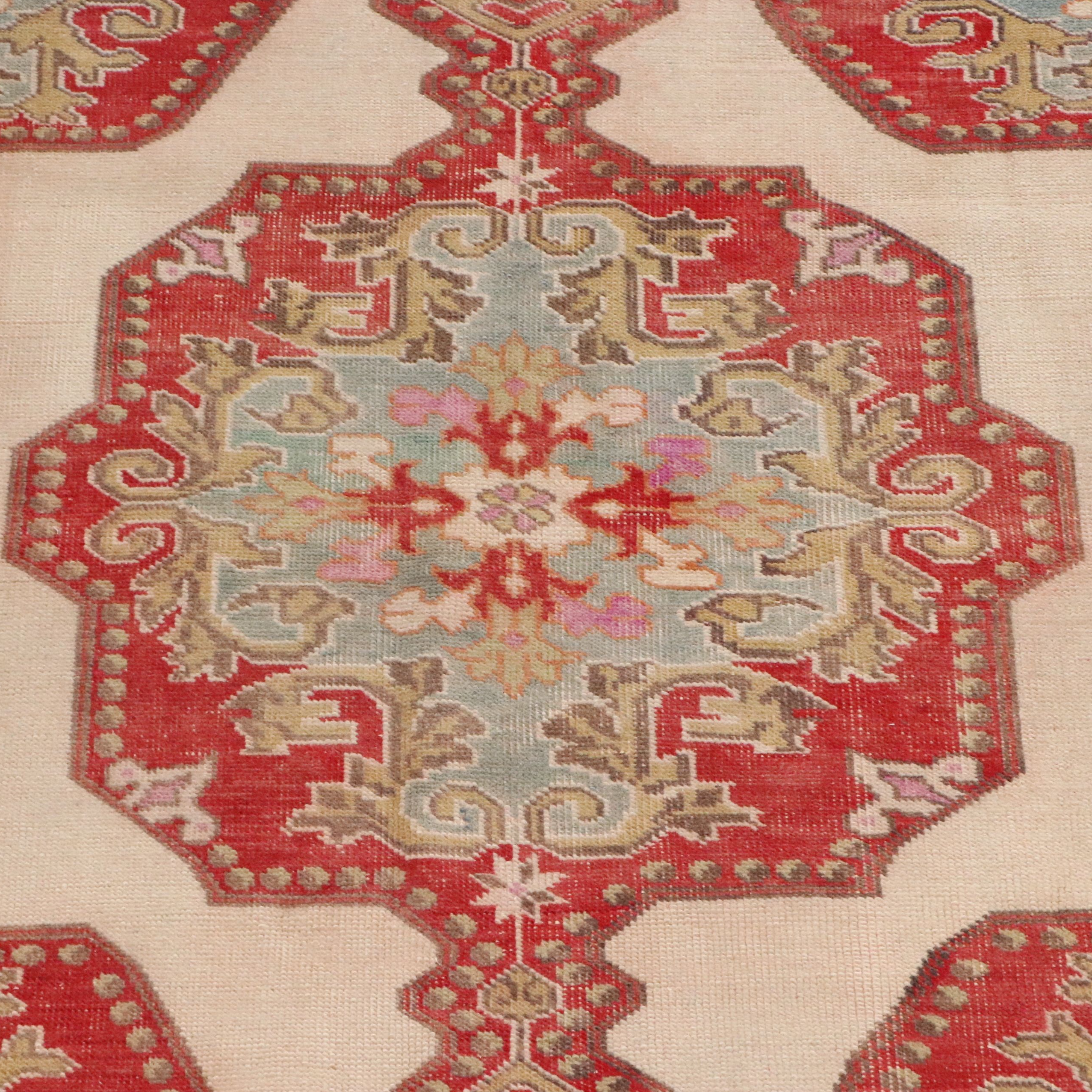 4'7 x 7'7 Hand-Knotted Turkish Anatolian Medallion Area Rug
