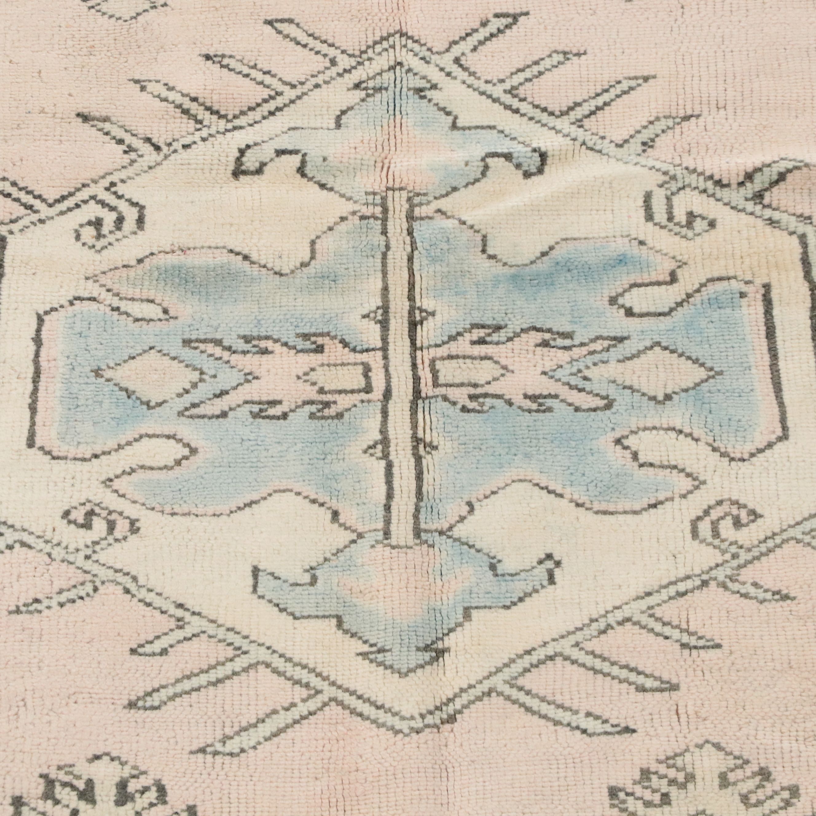 4'8 x 6'7 Hand-Knotted Turkish Anatolian Oushak Area Rug