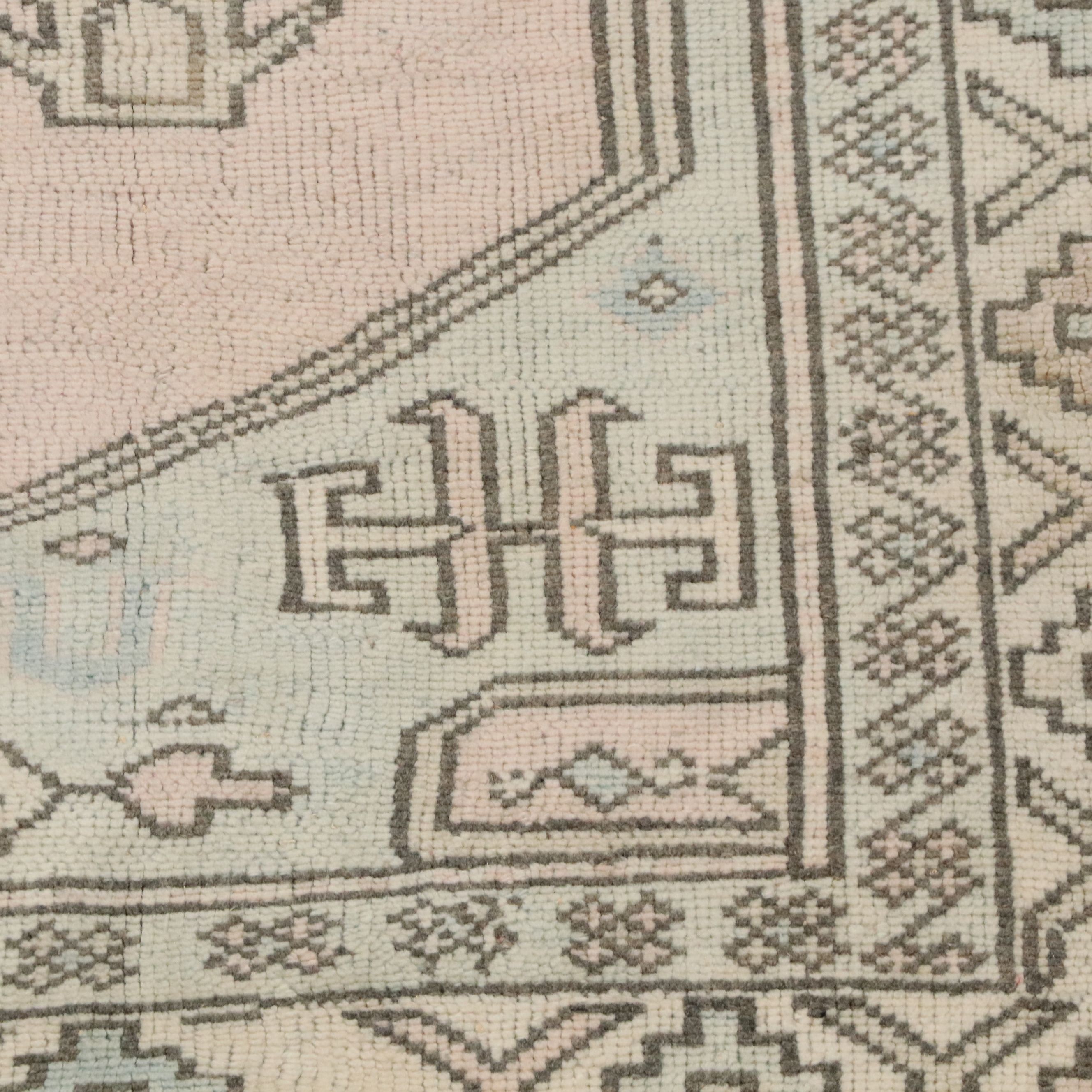 4'8 x 6'7 Hand-Knotted Turkish Anatolian Oushak Area Rug