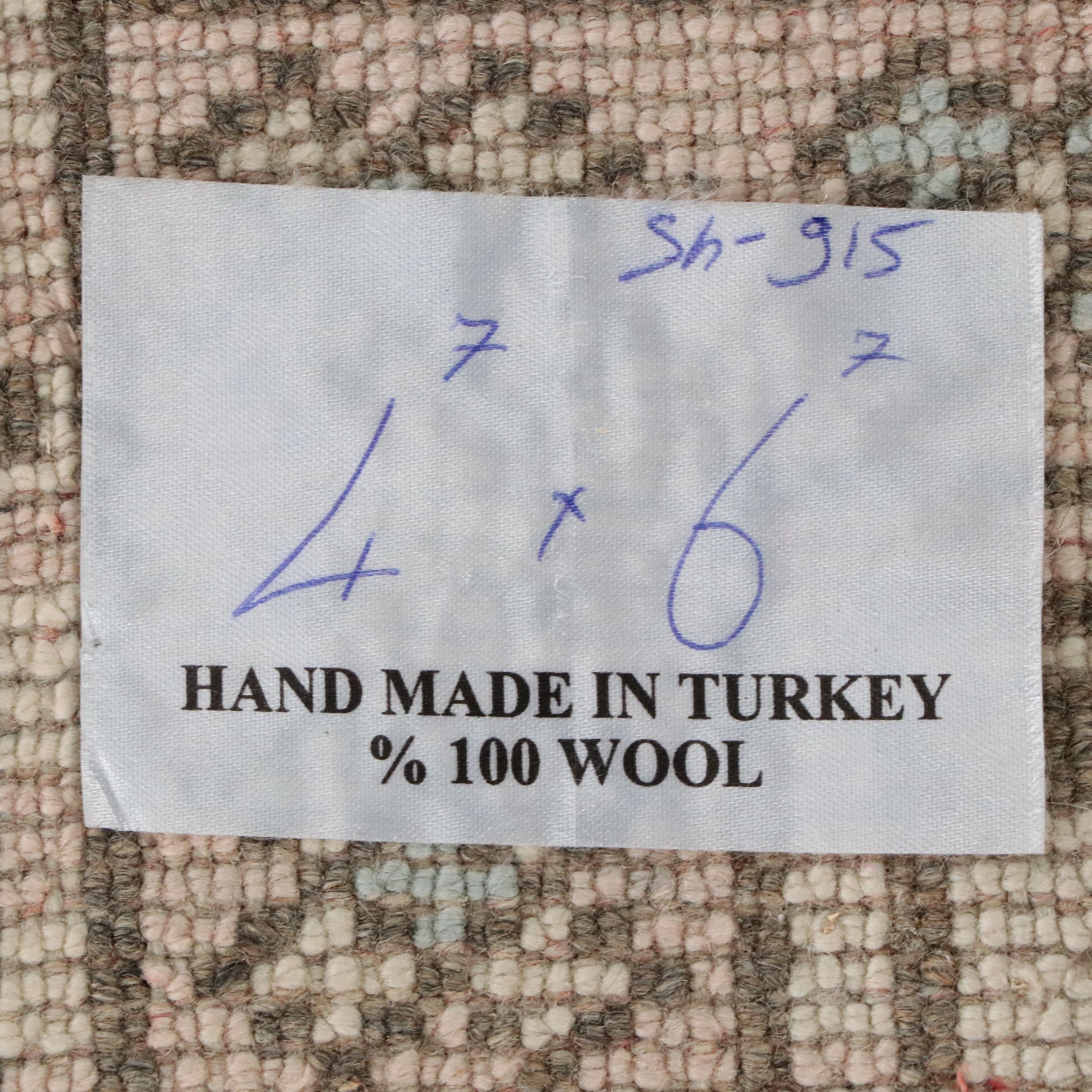 4'8 x 6'7 Hand-Knotted Turkish Anatolian Oushak Area Rug