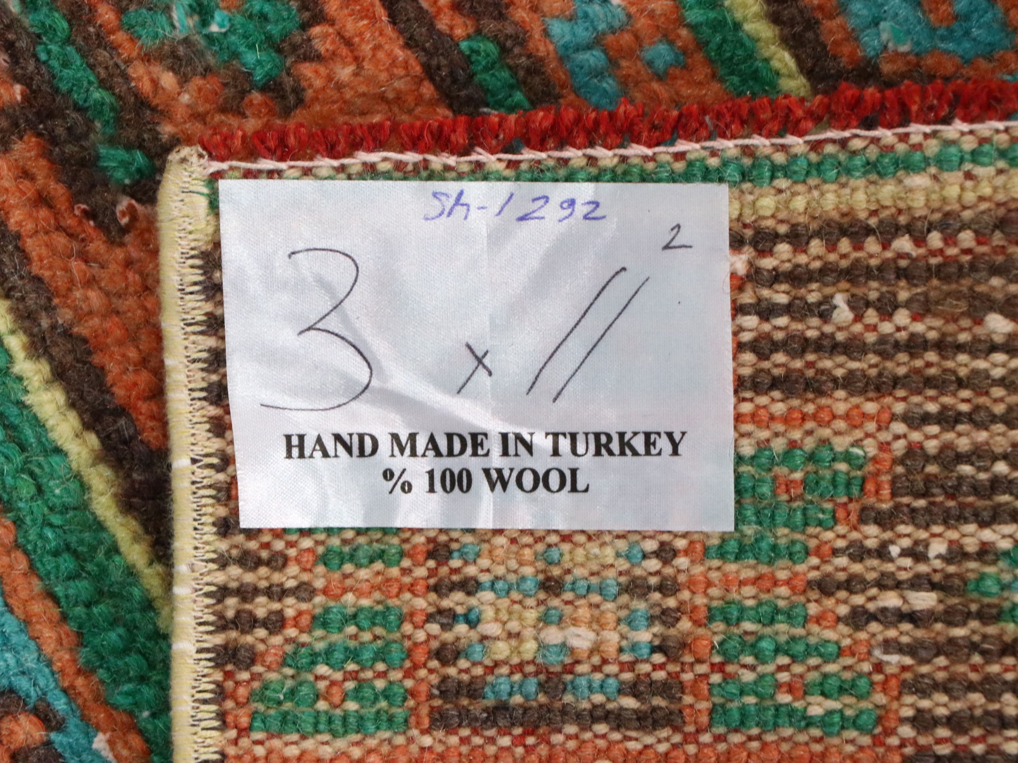 2'11 x 11'3 Hand-Knotted Turkish Kazak Style Long Rug