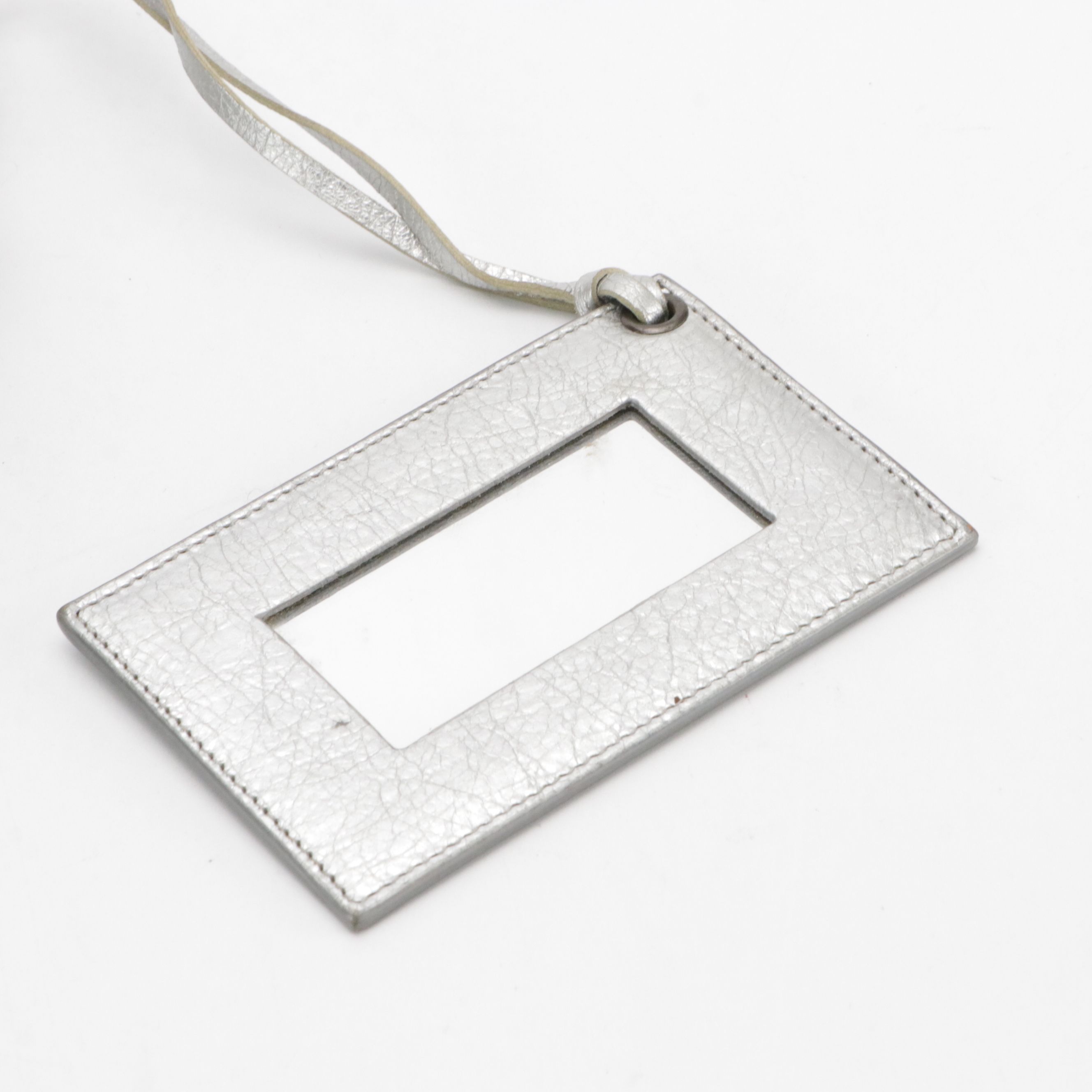 Balenciaga Pompon Mini Bucket Two-Way Bag in Metallic Silver Lambskin Leather