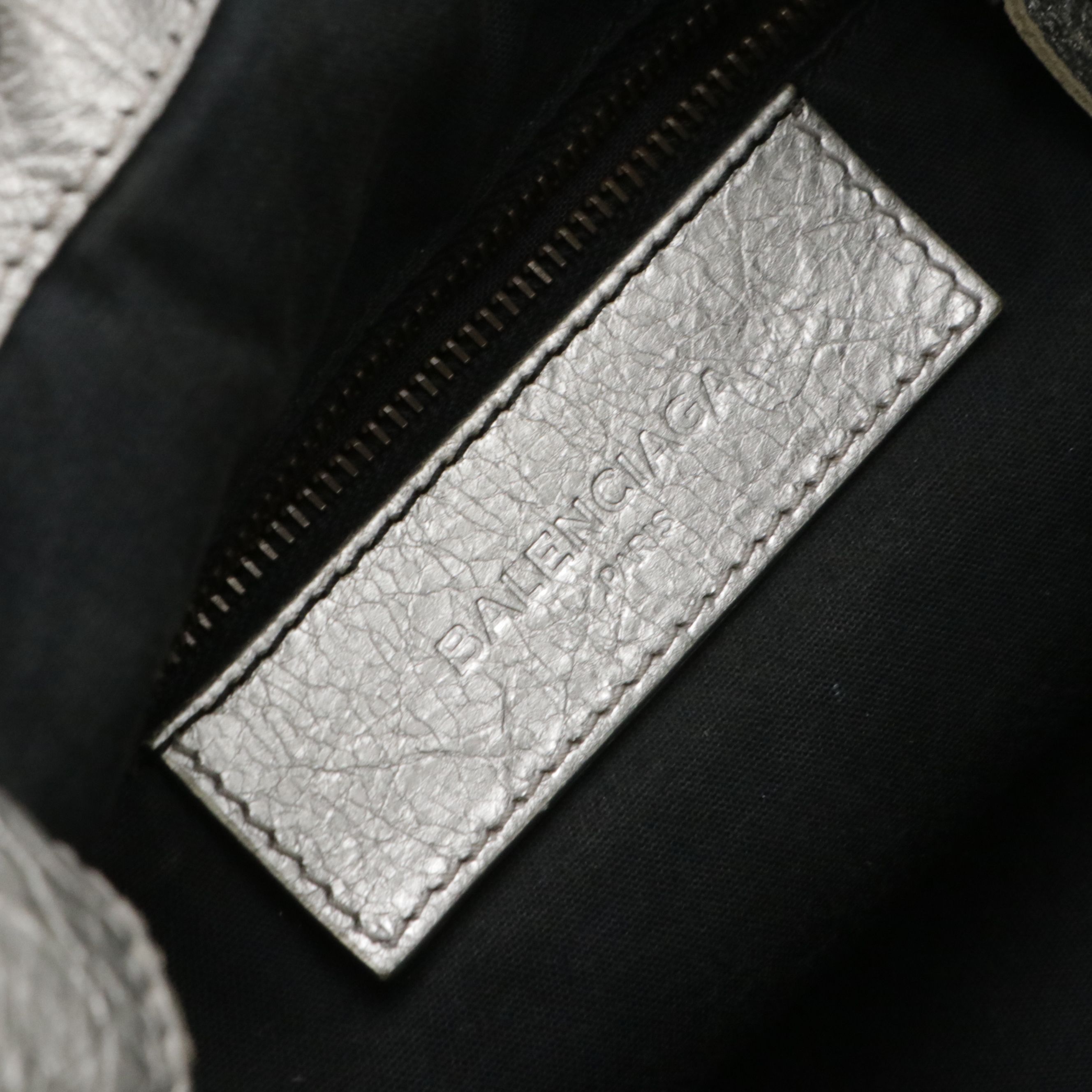 Balenciaga Pompon Mini Bucket Two-Way Bag in Metallic Silver Lambskin Leather