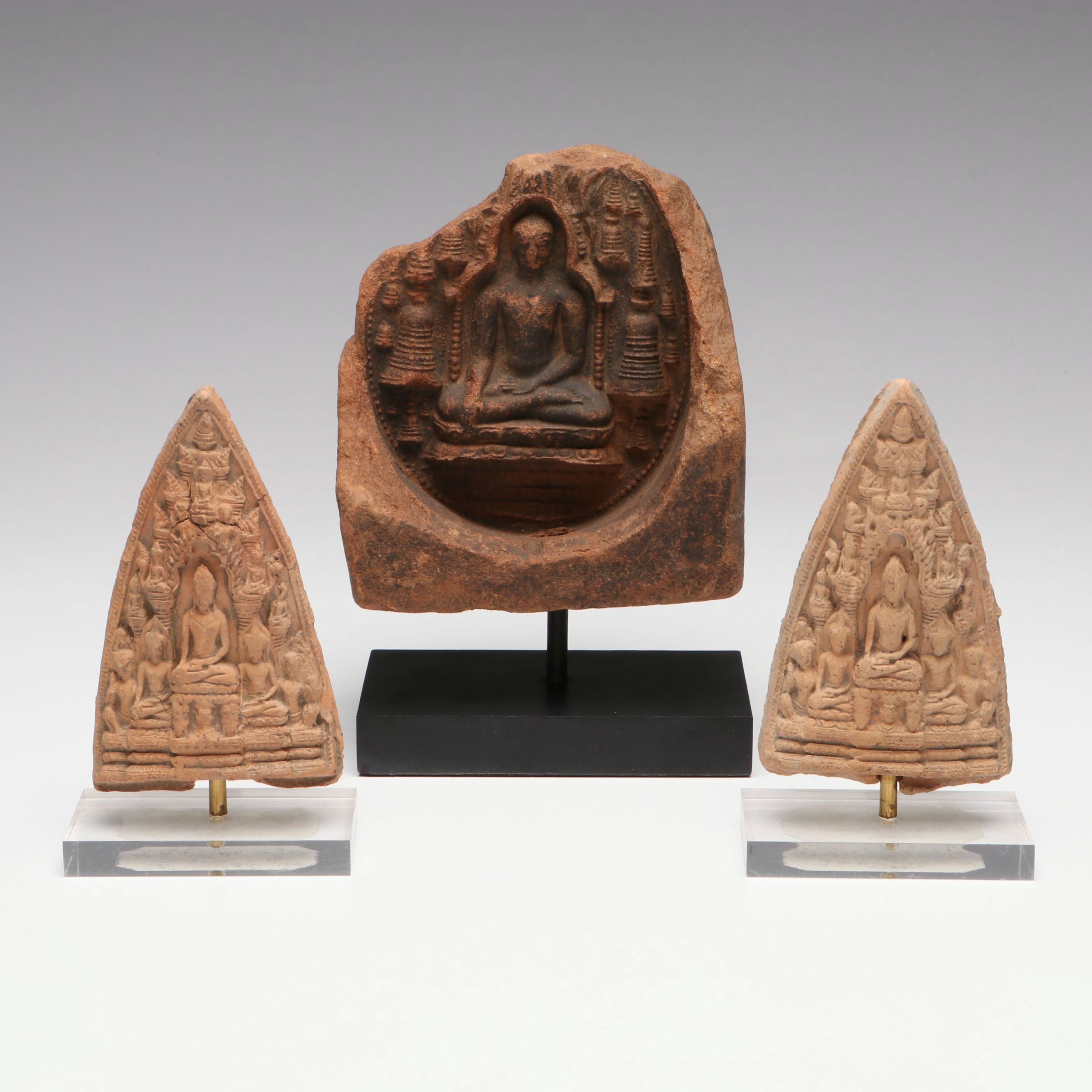 Burmese Pagan Kingdom "Sâccha" Votive Buddha Tablets, 12th Century