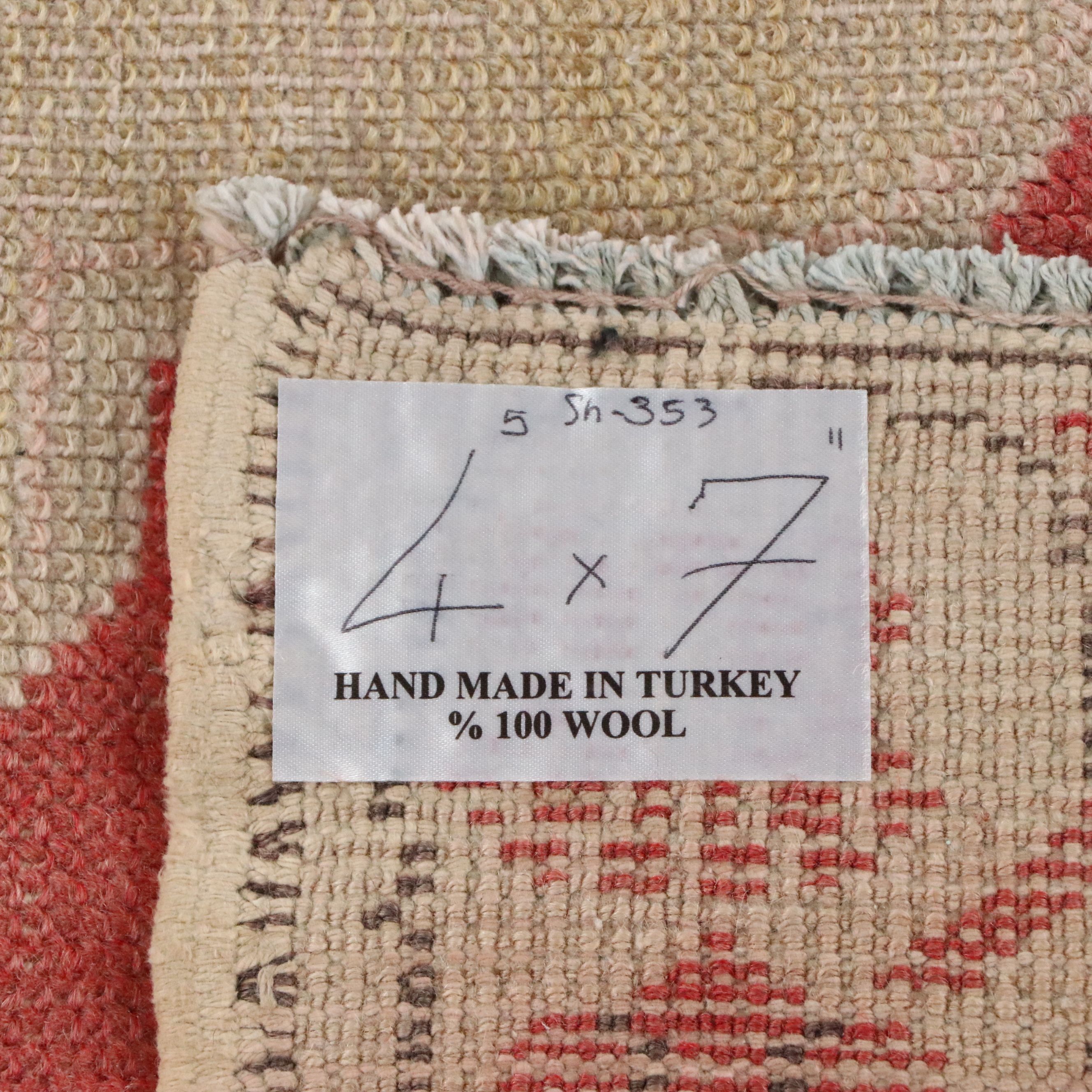 4'5 x 7'11 Hand-Knotted Turkish Anatolian Medallion Rug