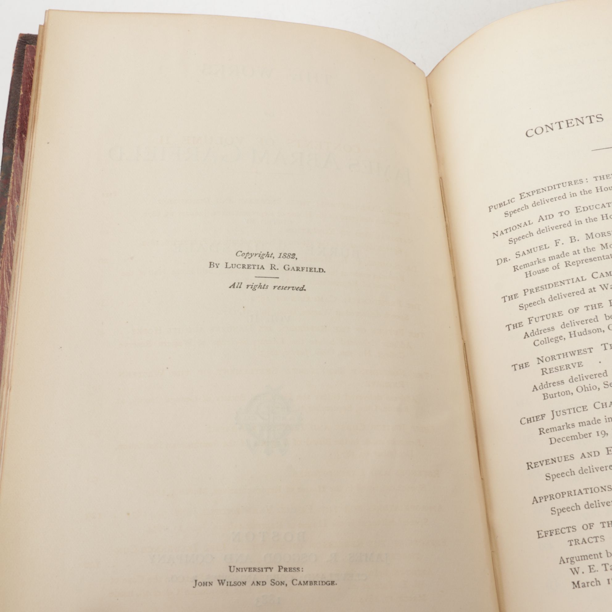 "The Works of James Abram Garfield" Two-Volume Set by Burke A. Hinsdale