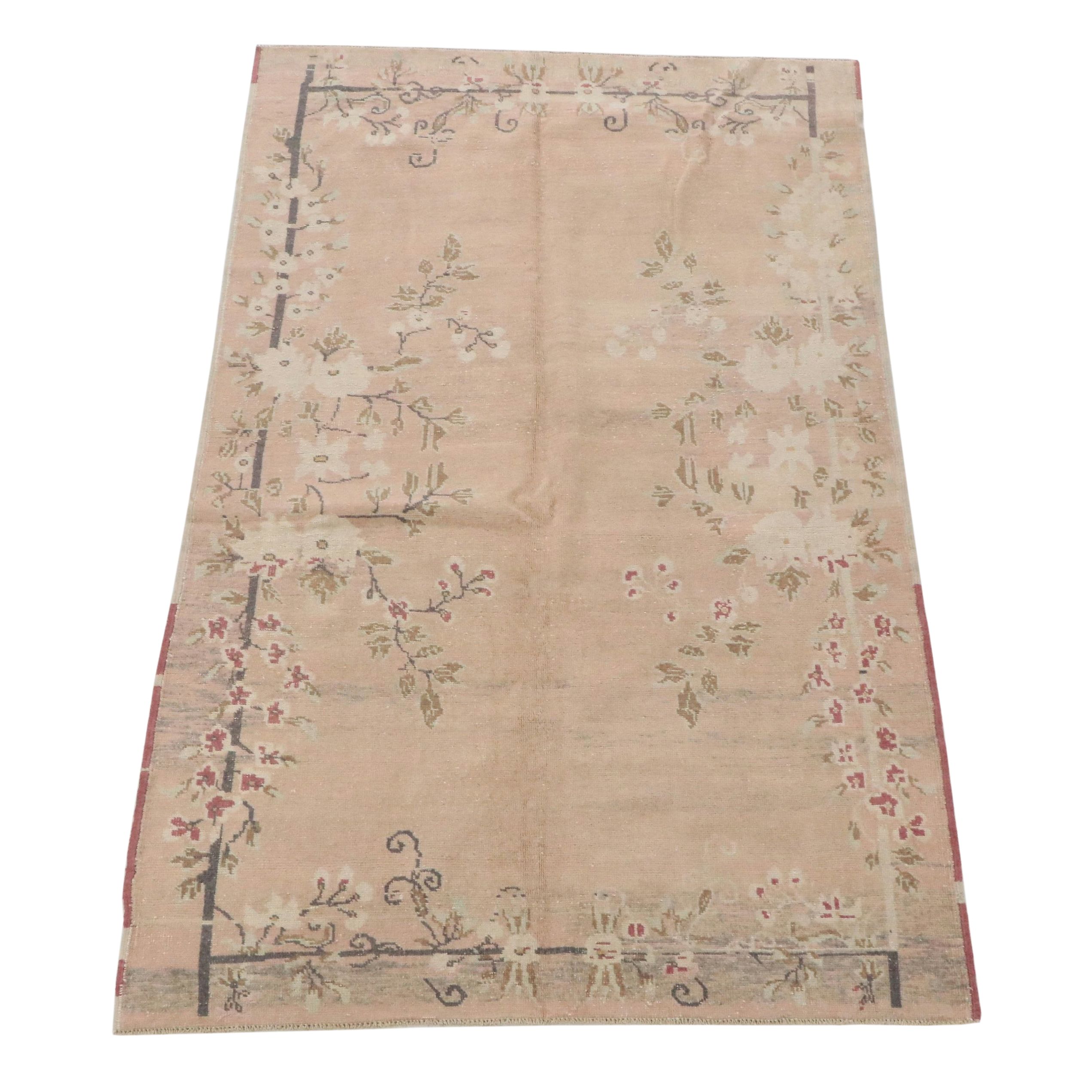 5'2 x 8'6 Hand-Knotted Turkish Floral Nichols Style Area Rug