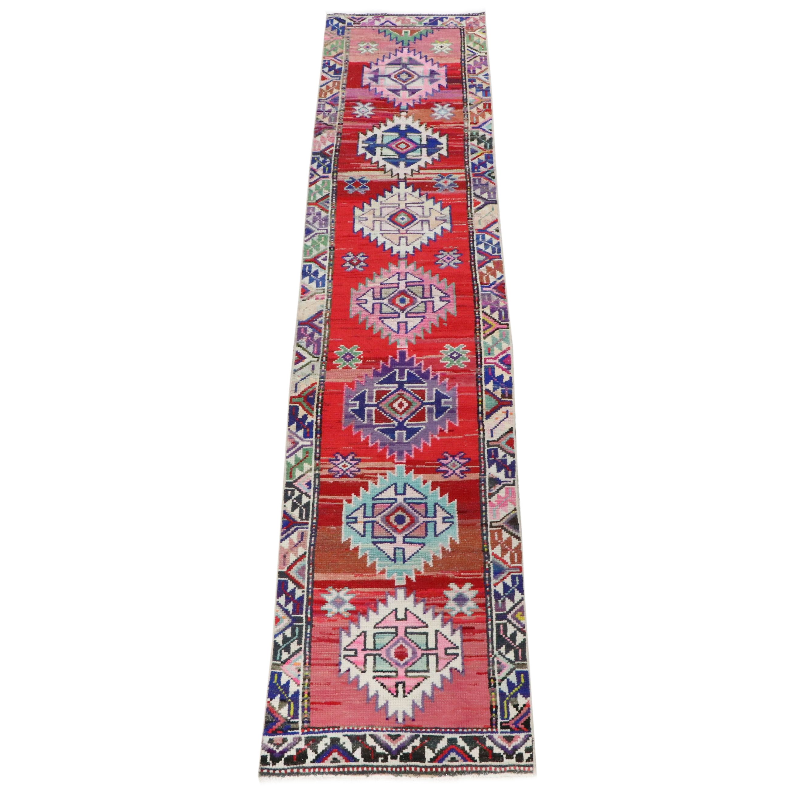 2'8 x 12'11 Hand-Knotted Turkish Anatolian Carpet Runner
