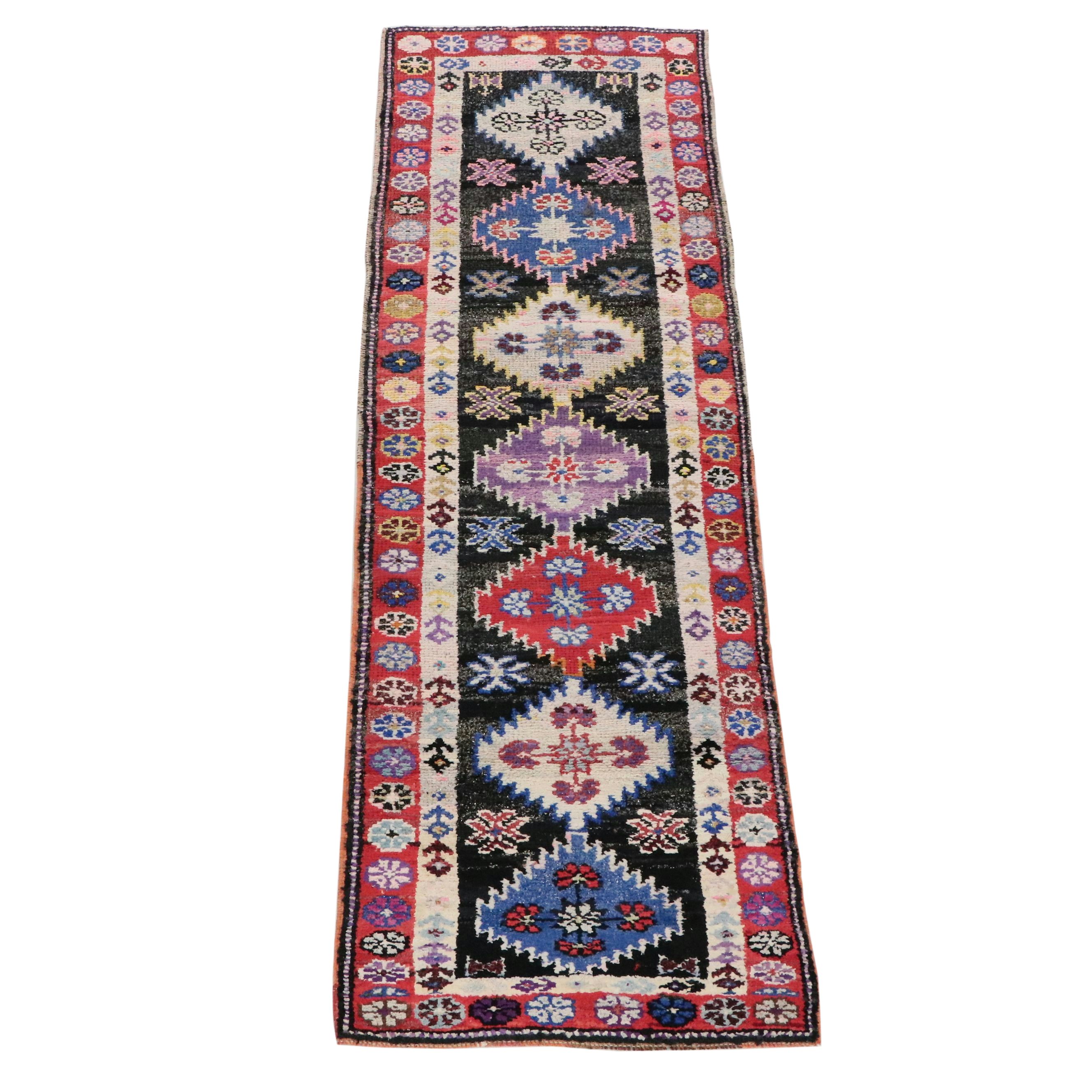2'10 x 9'3 Hand-Knotted Turkish Anatolian Style Long Rug