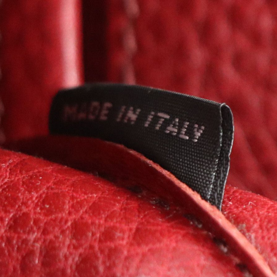 Prada Side Zip Large Shopper Tote in Red Vitello Daino Leather