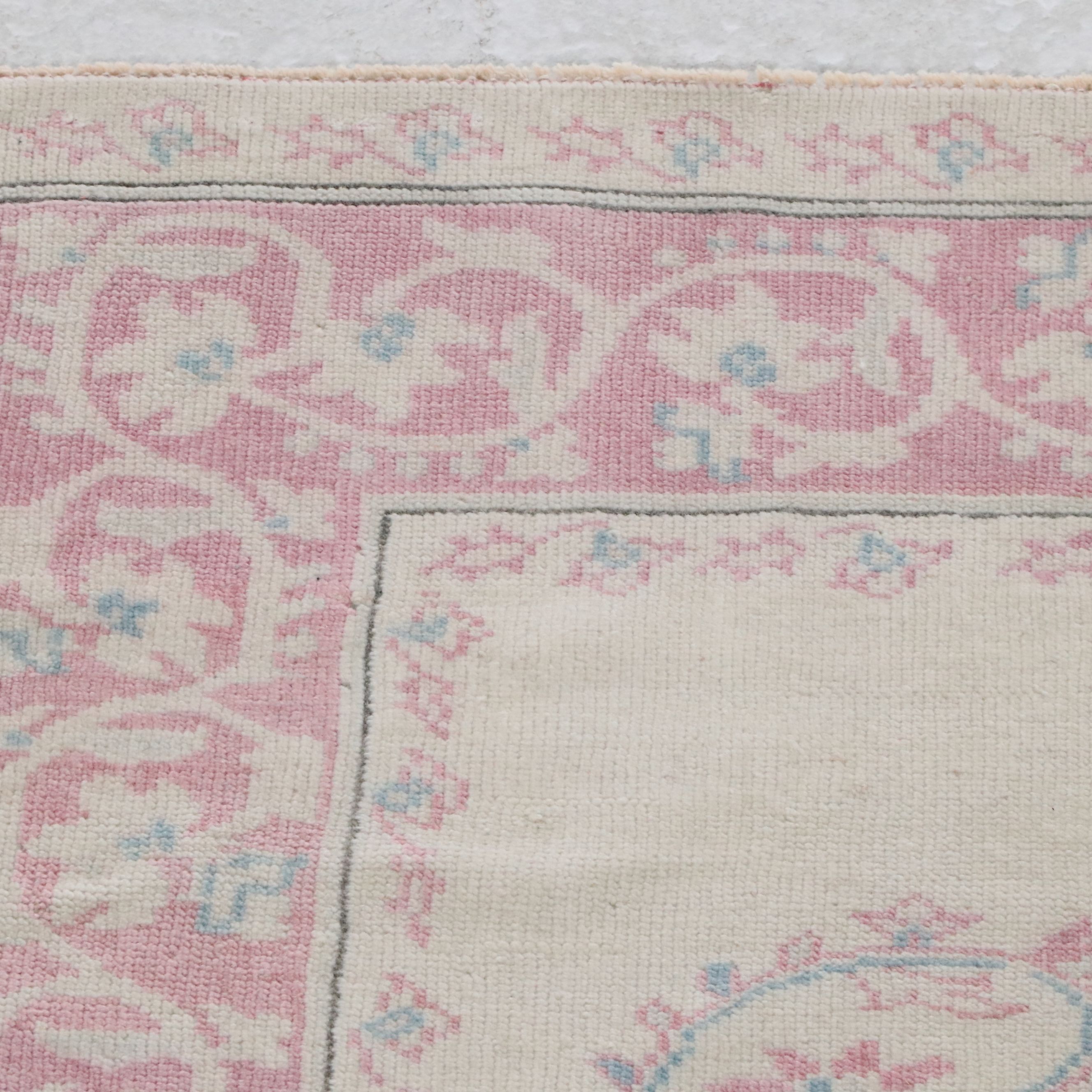 4'2 x 5'9 Hand-Knotted Turkish Oushak Area Rug