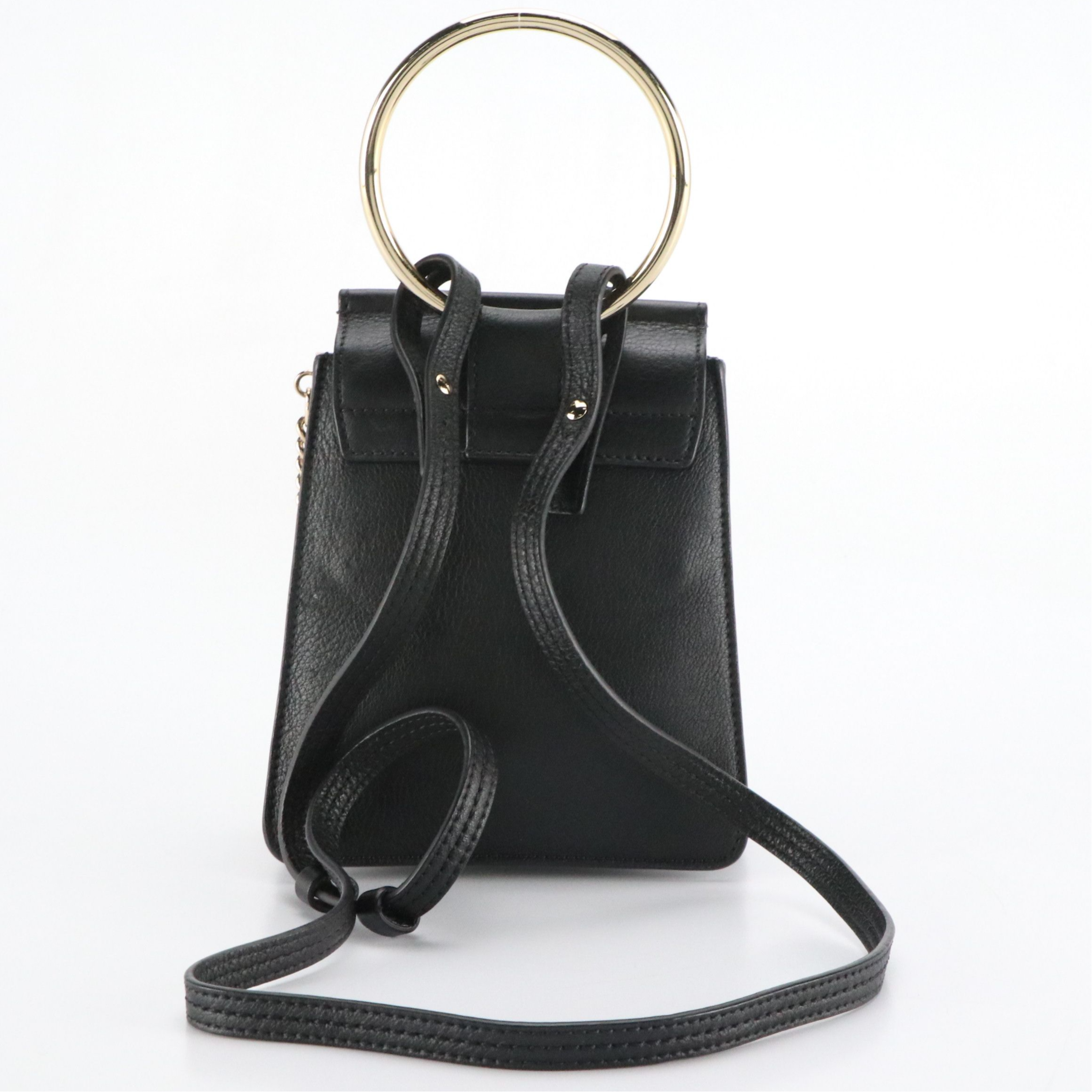 Chloé Mini Faye Bracelet Crossbody Bag in Starry Black Calfskin Leather & Velvet