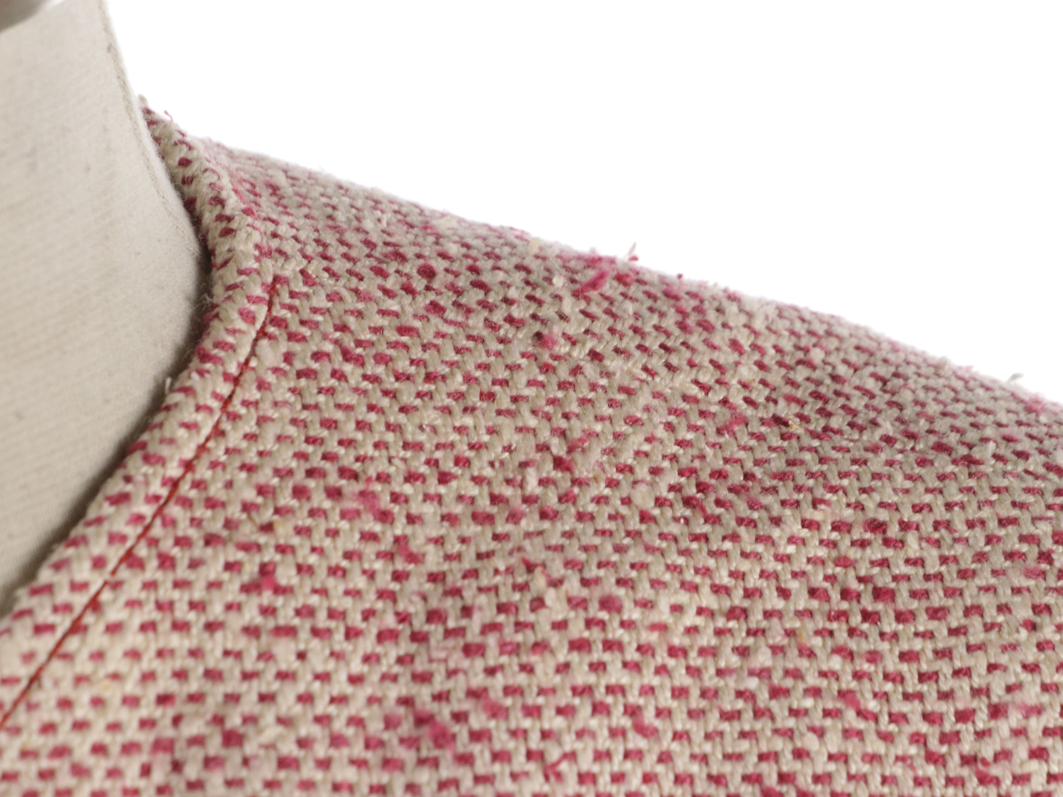 Valentino Collarless Skirt Suit in Silk Noil Canvas
