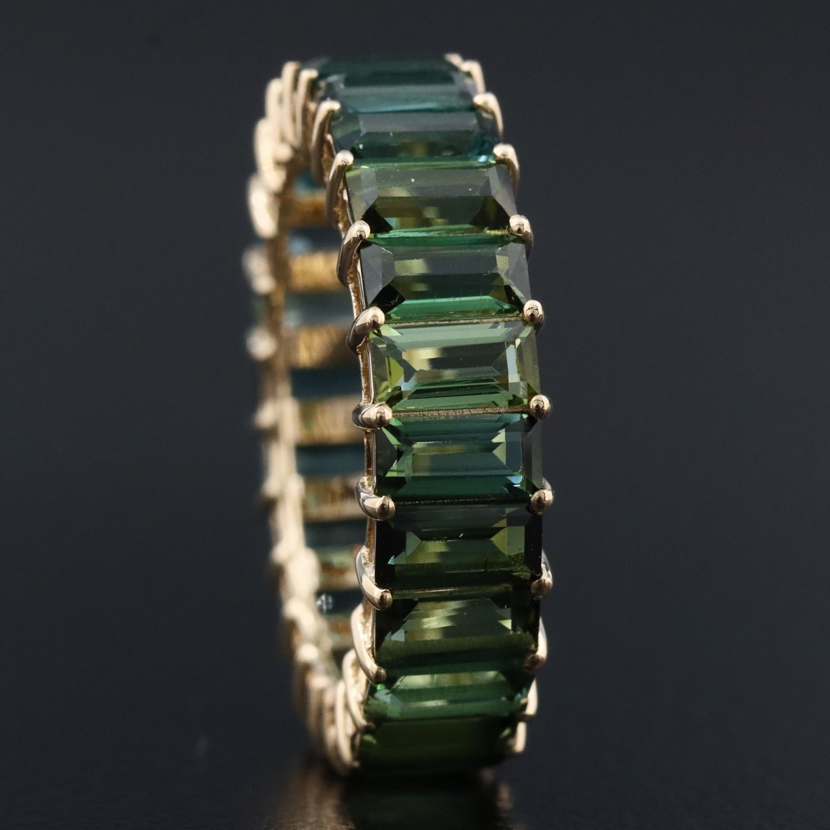14K 5.39 CTW Tourmaline Eternity Band