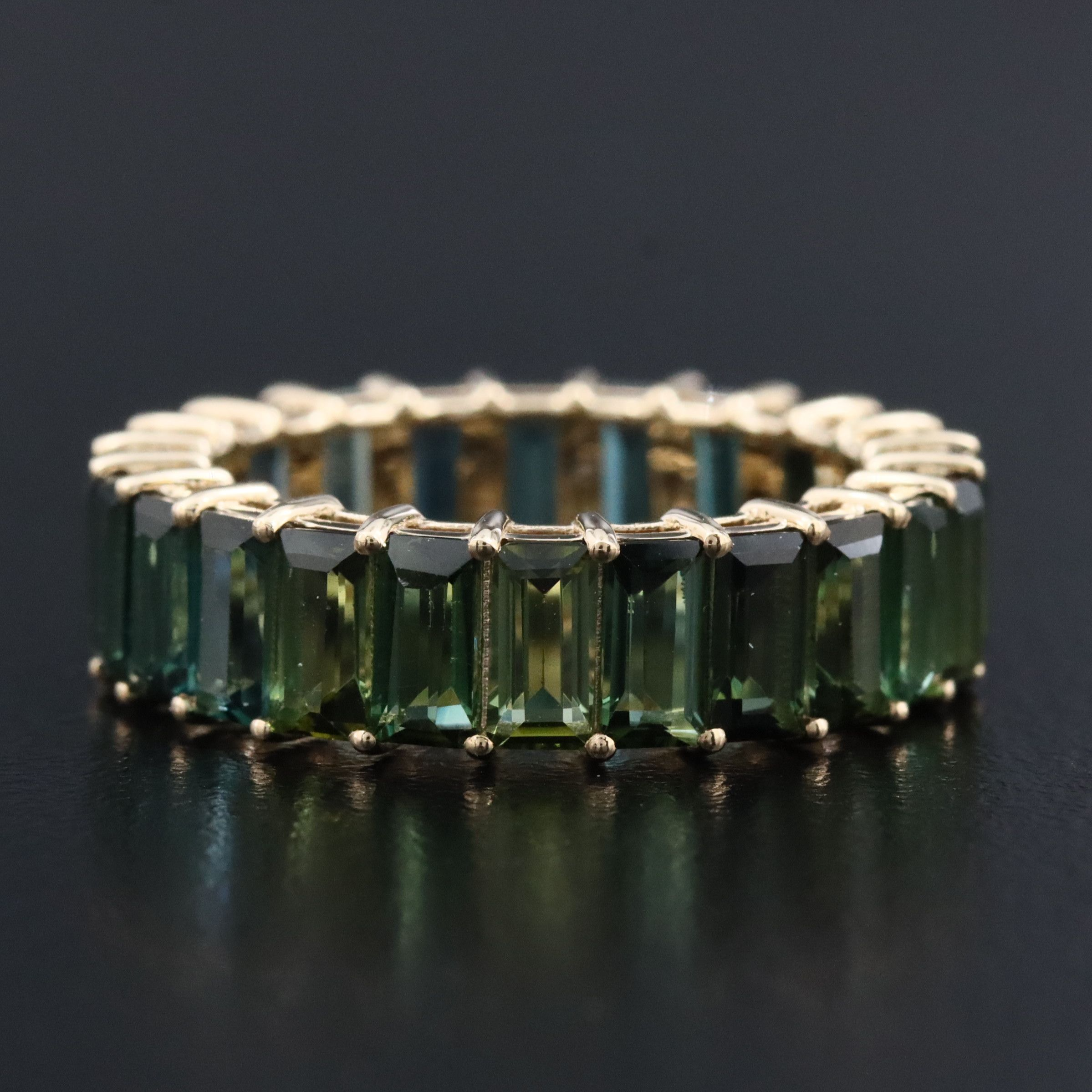 14K 5.39 CTW Tourmaline Eternity Band