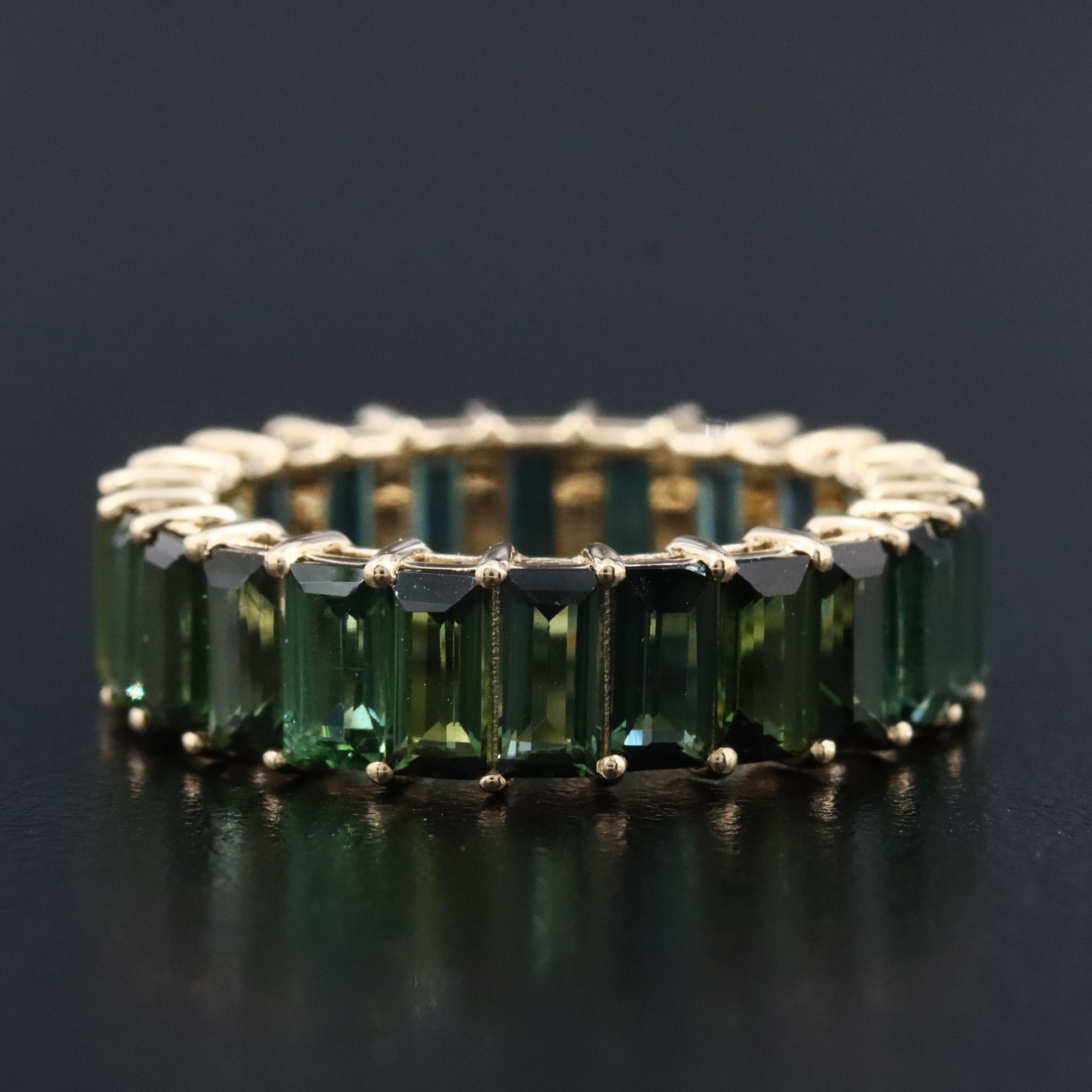 14K 5.39 CTW Tourmaline Eternity Band