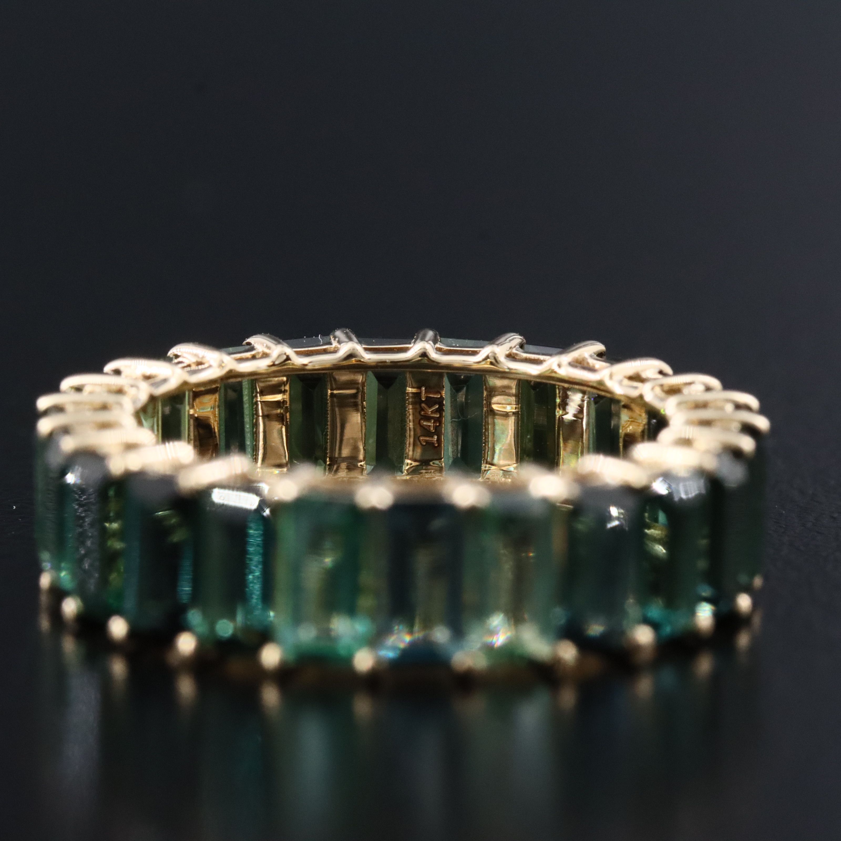14K 5.39 CTW Tourmaline Eternity Band