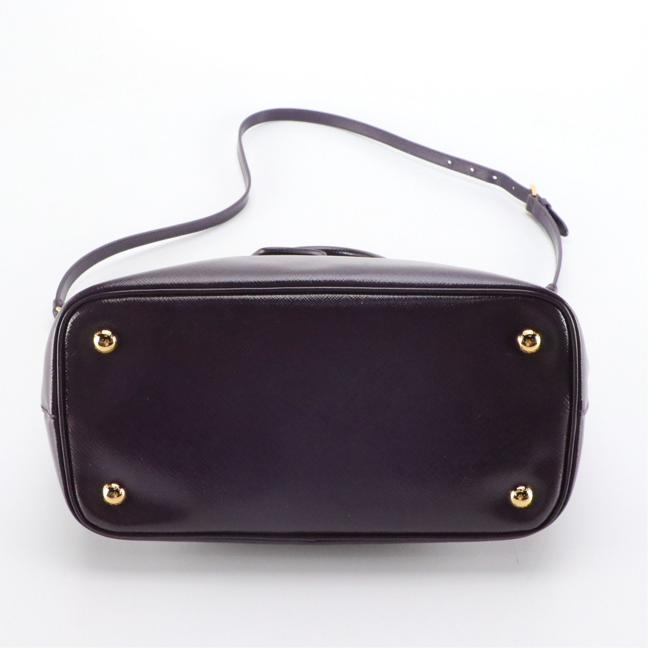 Prada Two-Way Shopper Tote in Purple Vernice Saffiano Lux Leather