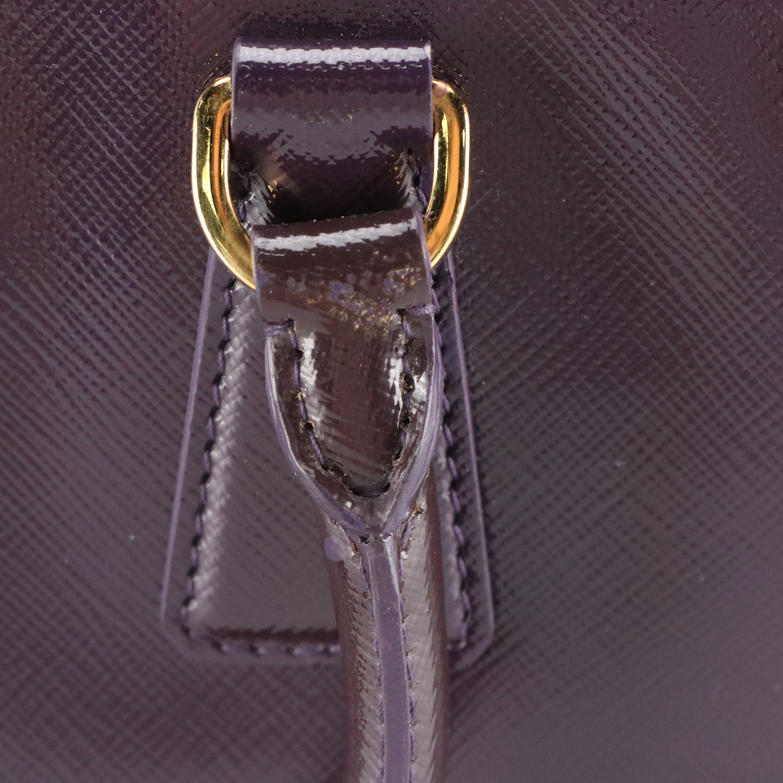 Prada Two-Way Shopper Tote in Purple Vernice Saffiano Lux Leather