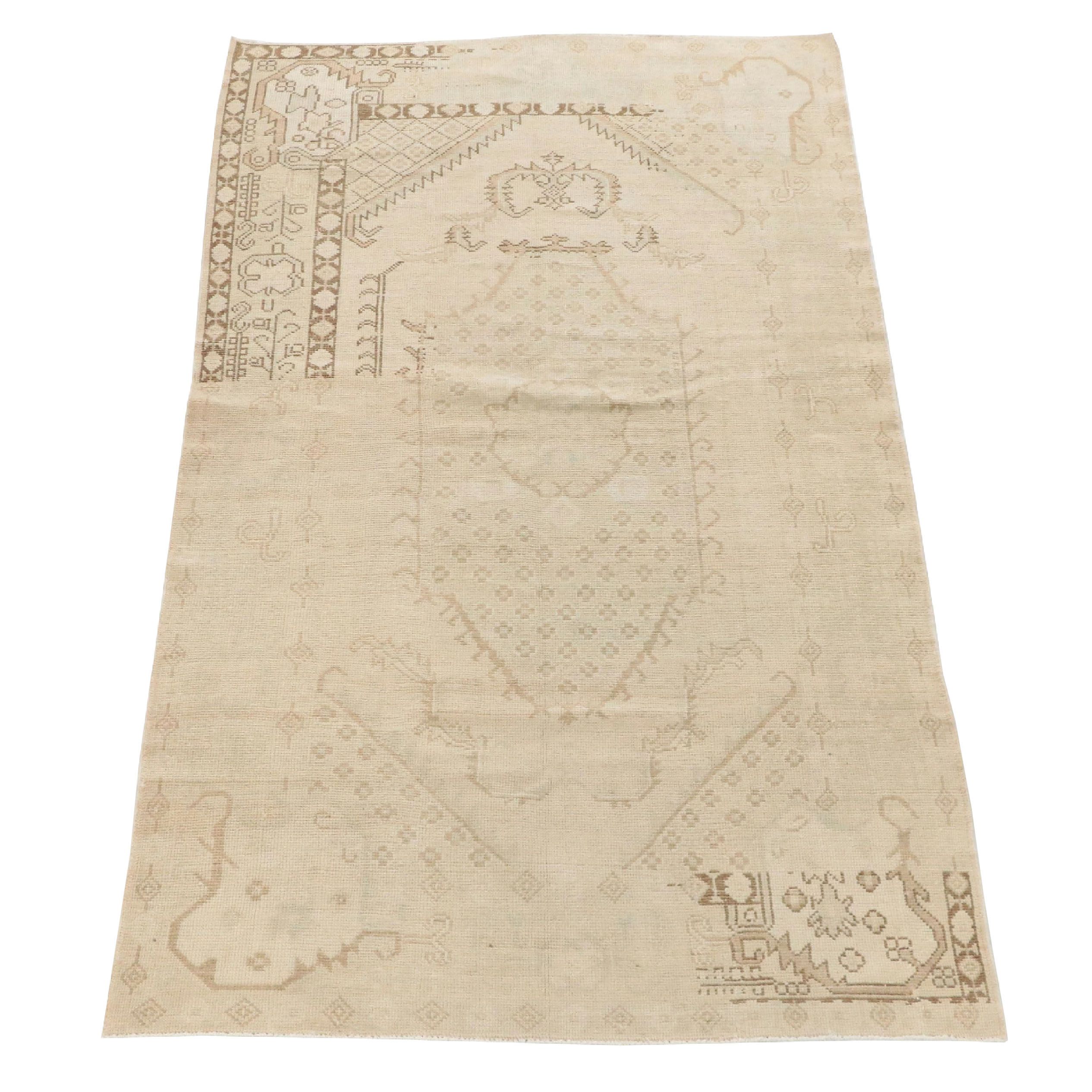 5'1 x 9'5 Hand-Knotted Turkish Oushak "Ghost" Area Rug