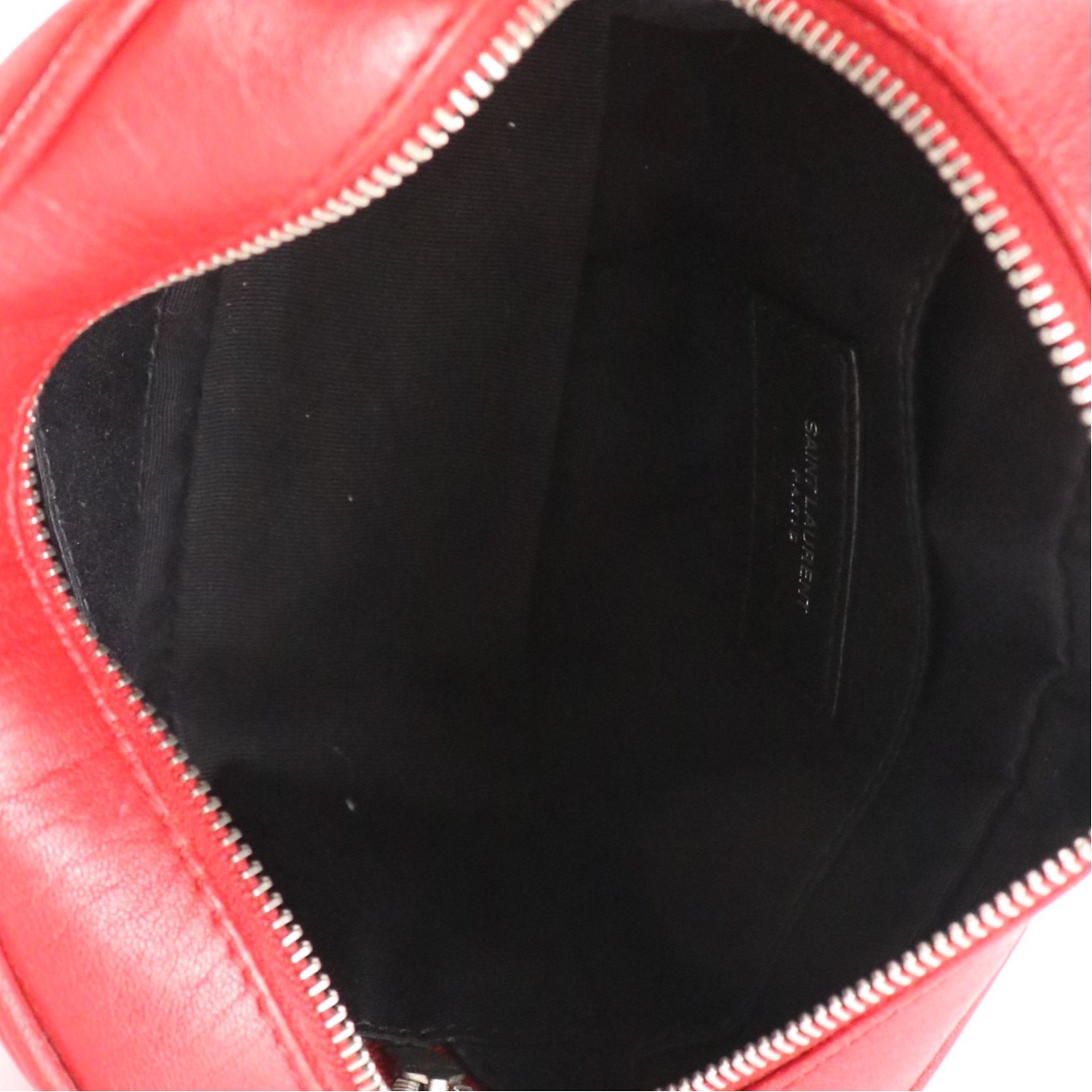 Saint Laurent YSL Lou Camera Belt Bag in Red Goatskin Leather with Tassel Charm