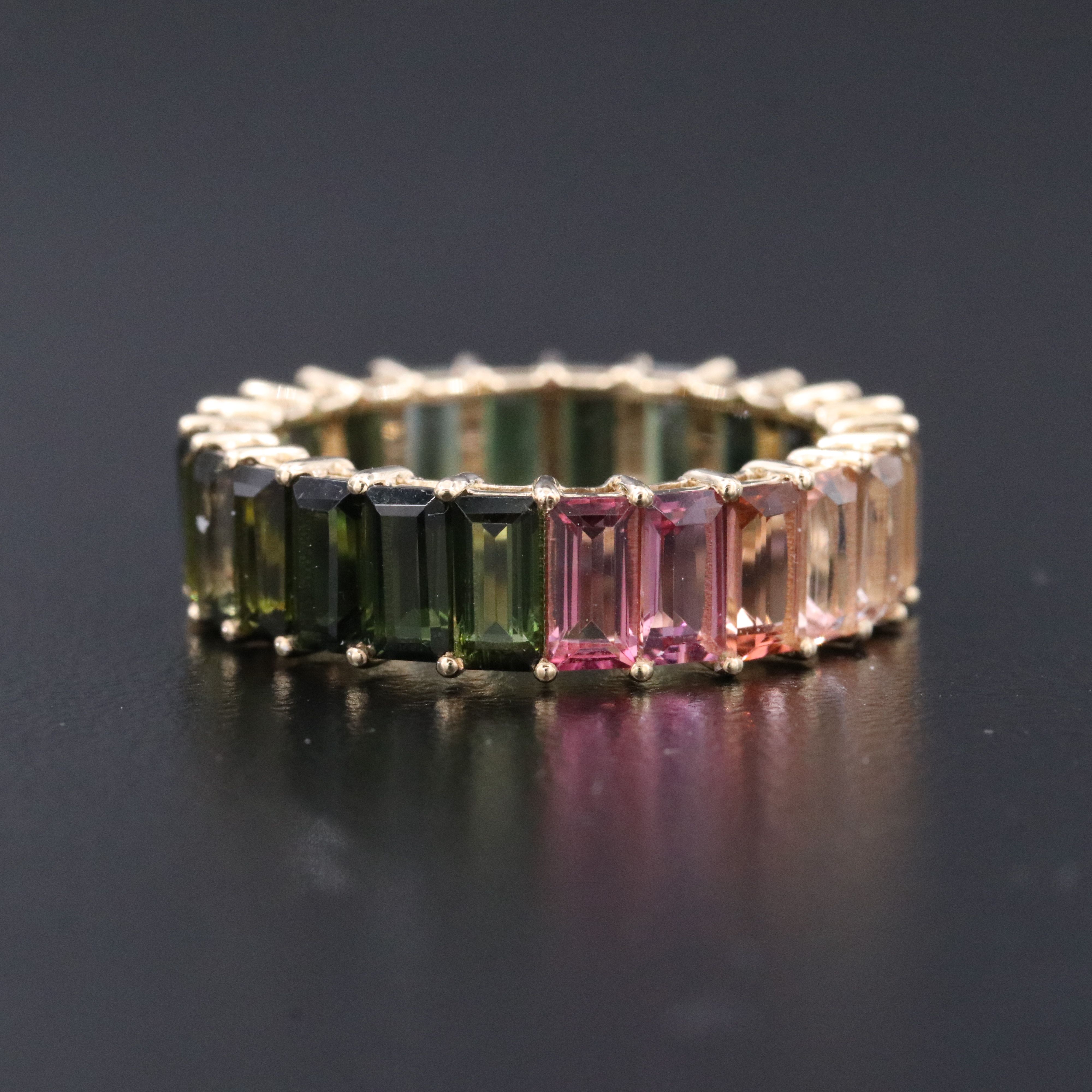 14K 5.04 CTW Tourmaline Eternity Band