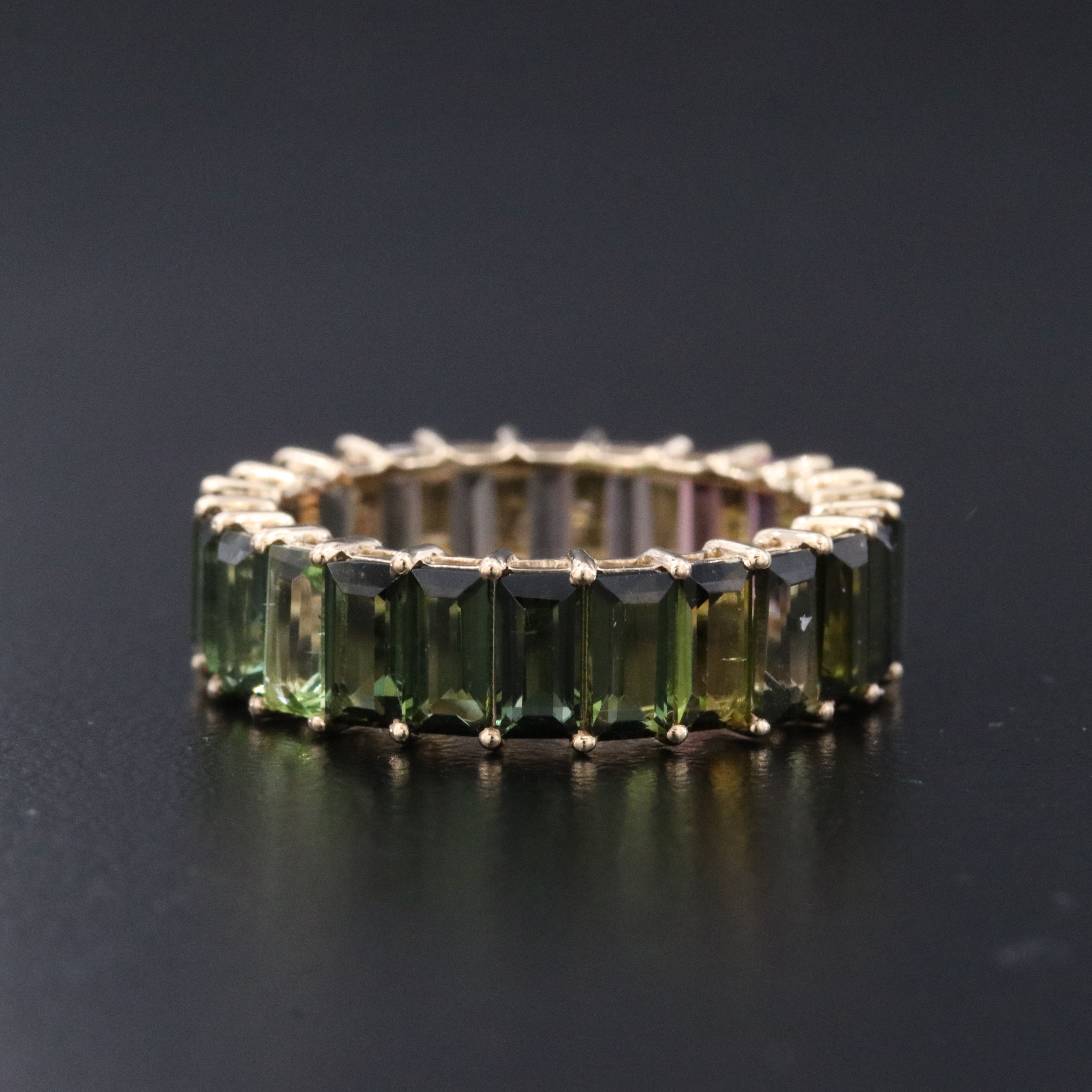 14K 5.04 CTW Tourmaline Eternity Band