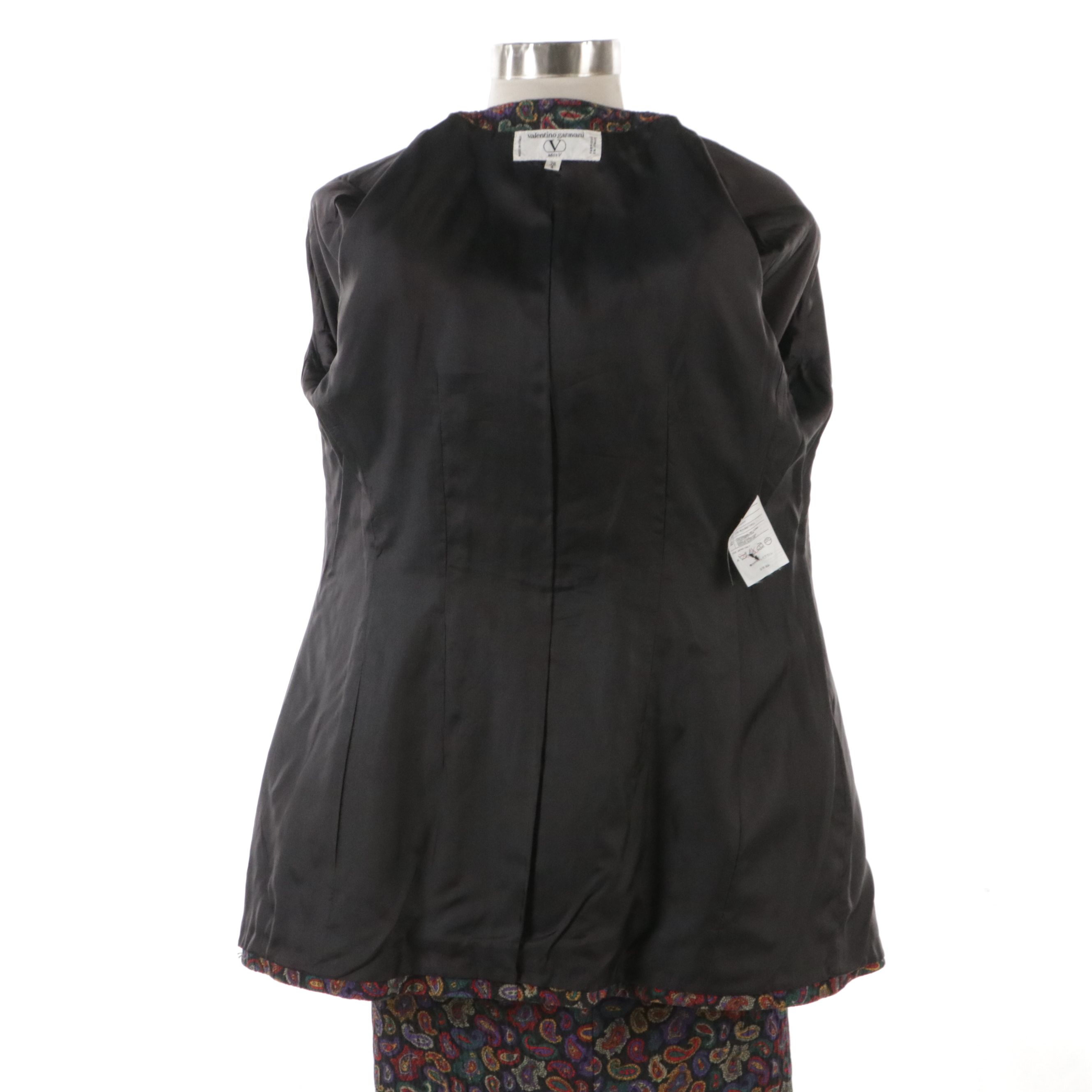 Valentino Garavani Miss V Skirt Suit in Quilted Paisley Wool Blend