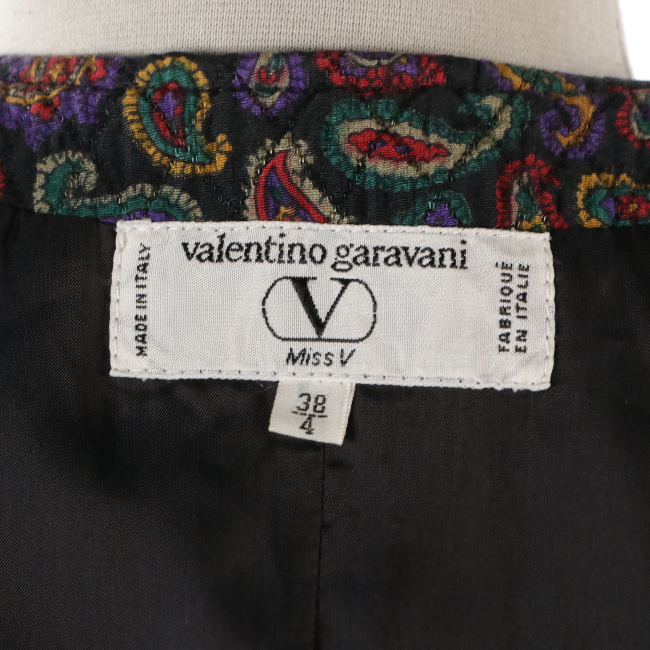 Valentino Garavani Miss V Skirt Suit in Quilted Paisley Wool Blend