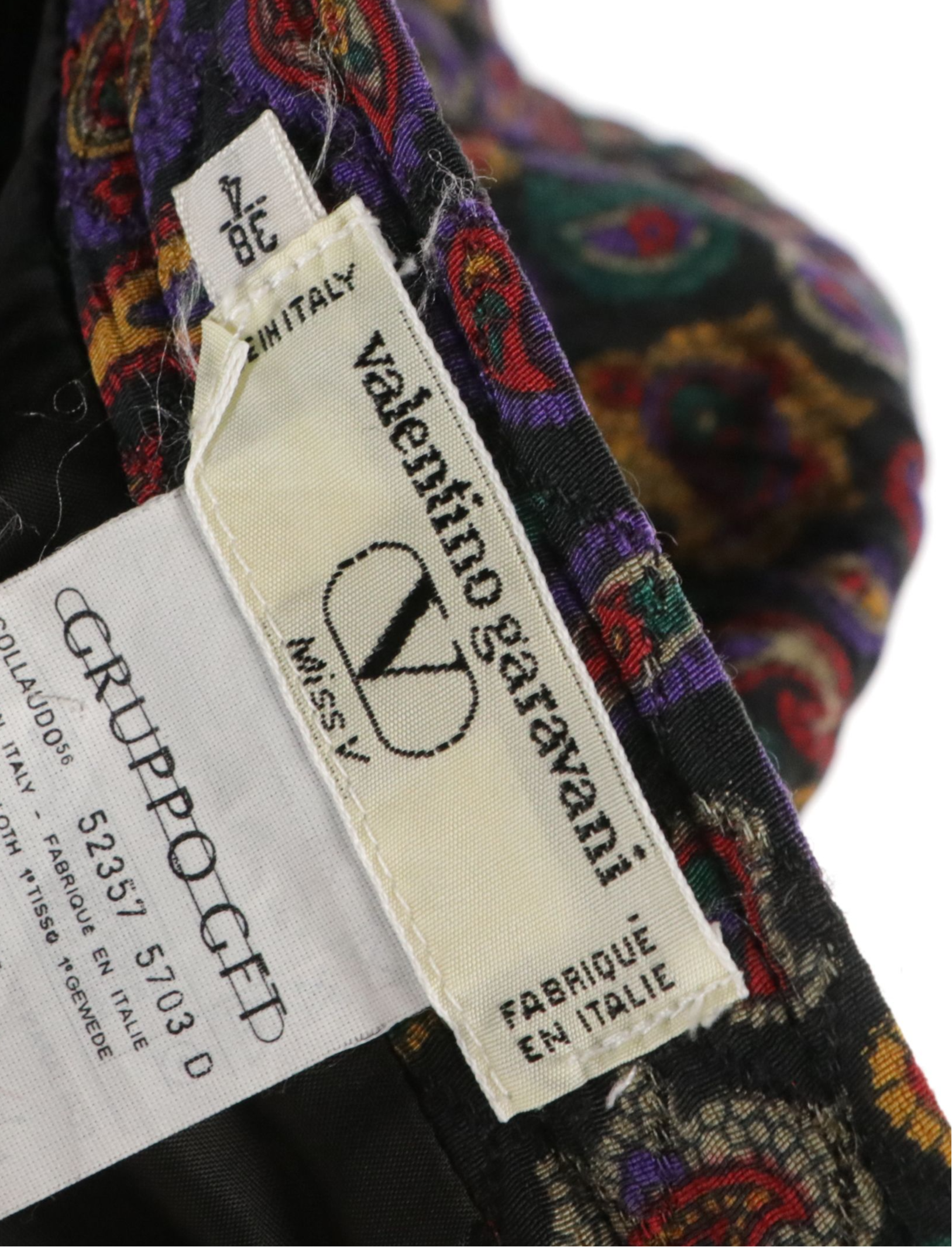 Valentino Garavani Miss V Skirt Suit in Quilted Paisley Wool Blend
