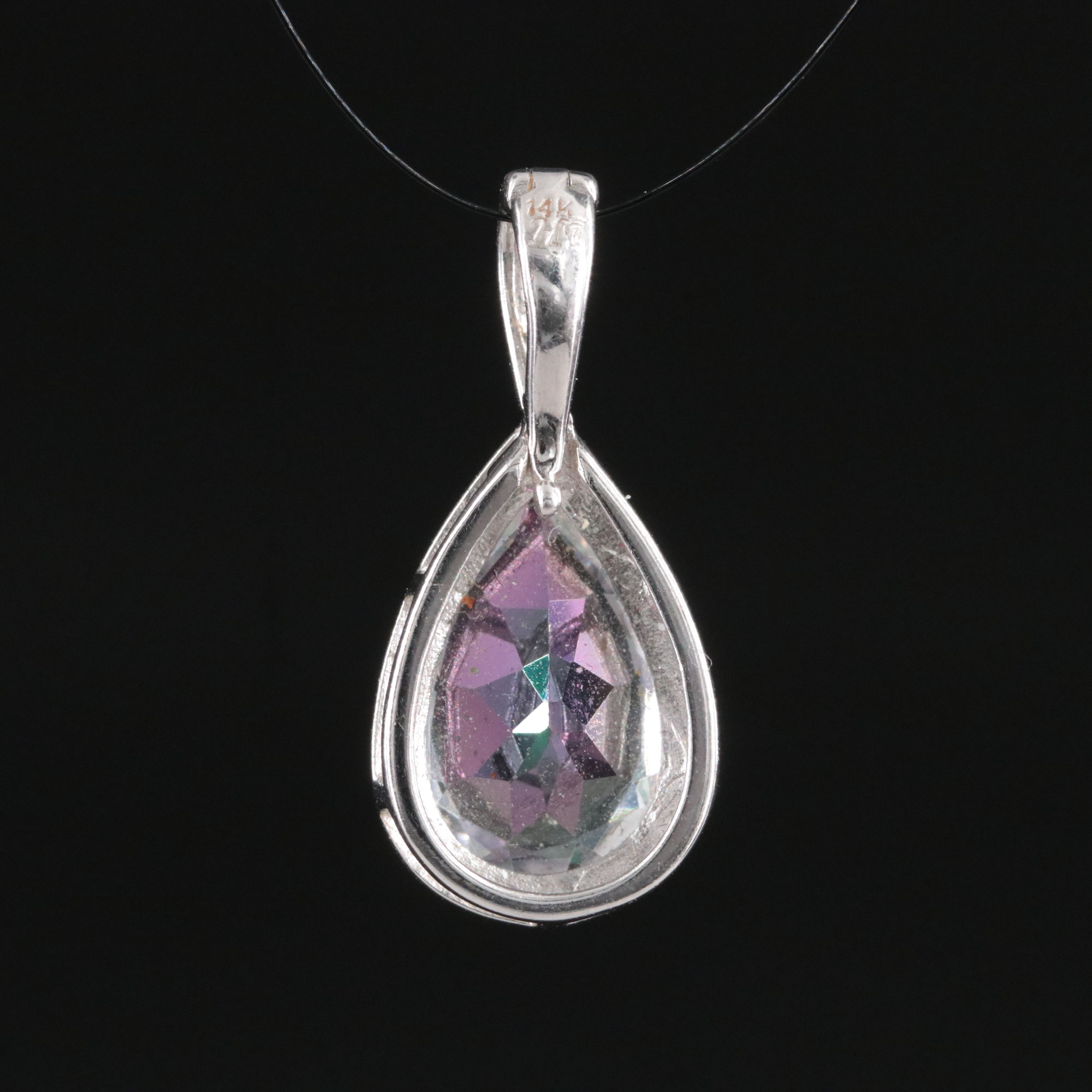 14K Topaz Enhancer Pendant