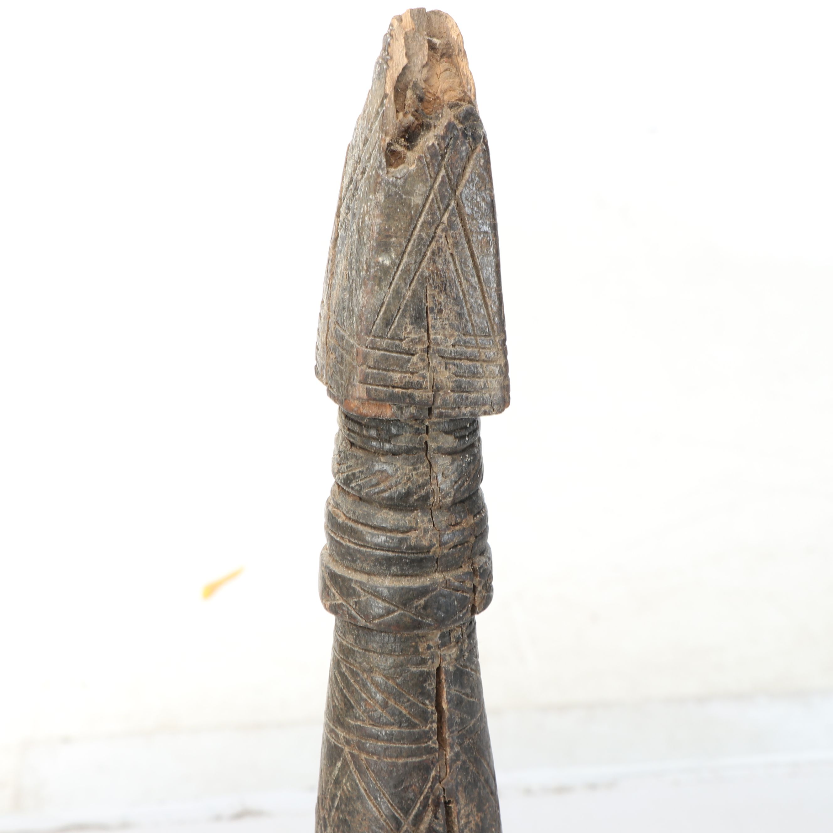 North African "Mihbaj" Hand-Carved Wood Coffee Grinder