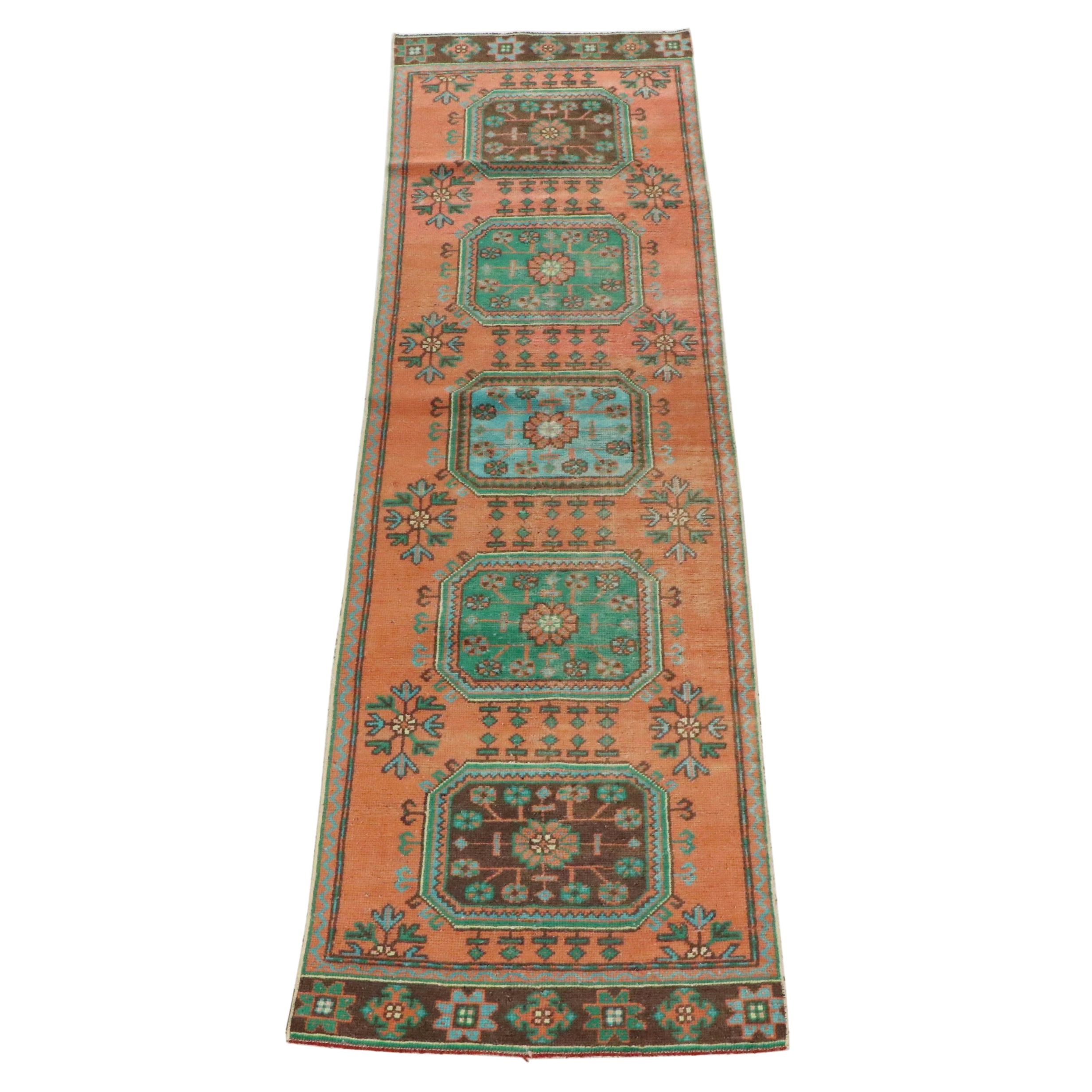 2'11 x 11'3 Hand-Knotted Turkish Kazak Style Long Rug