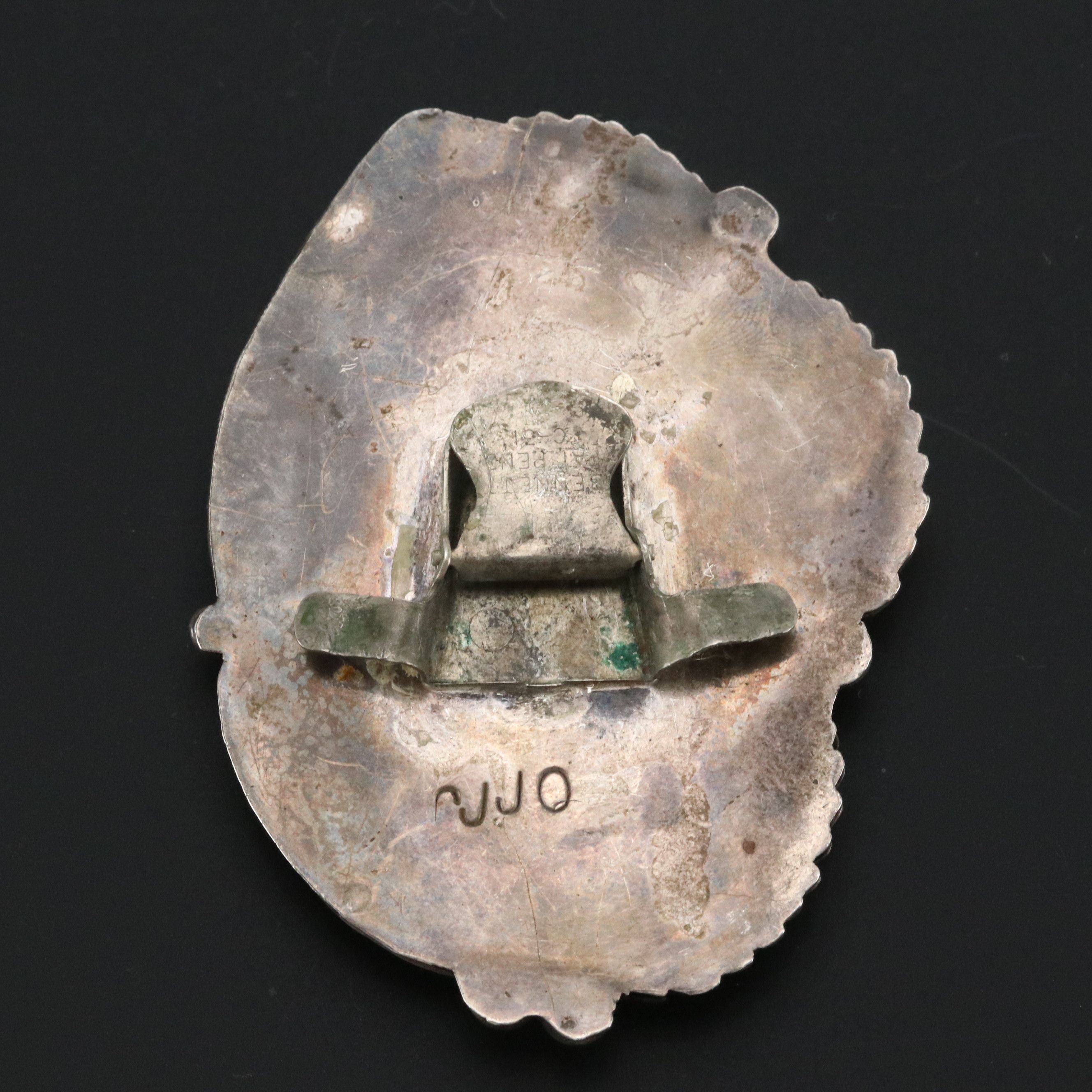 Signed Southwestern Sterling Silver Turquoise Bolo Slide Clip