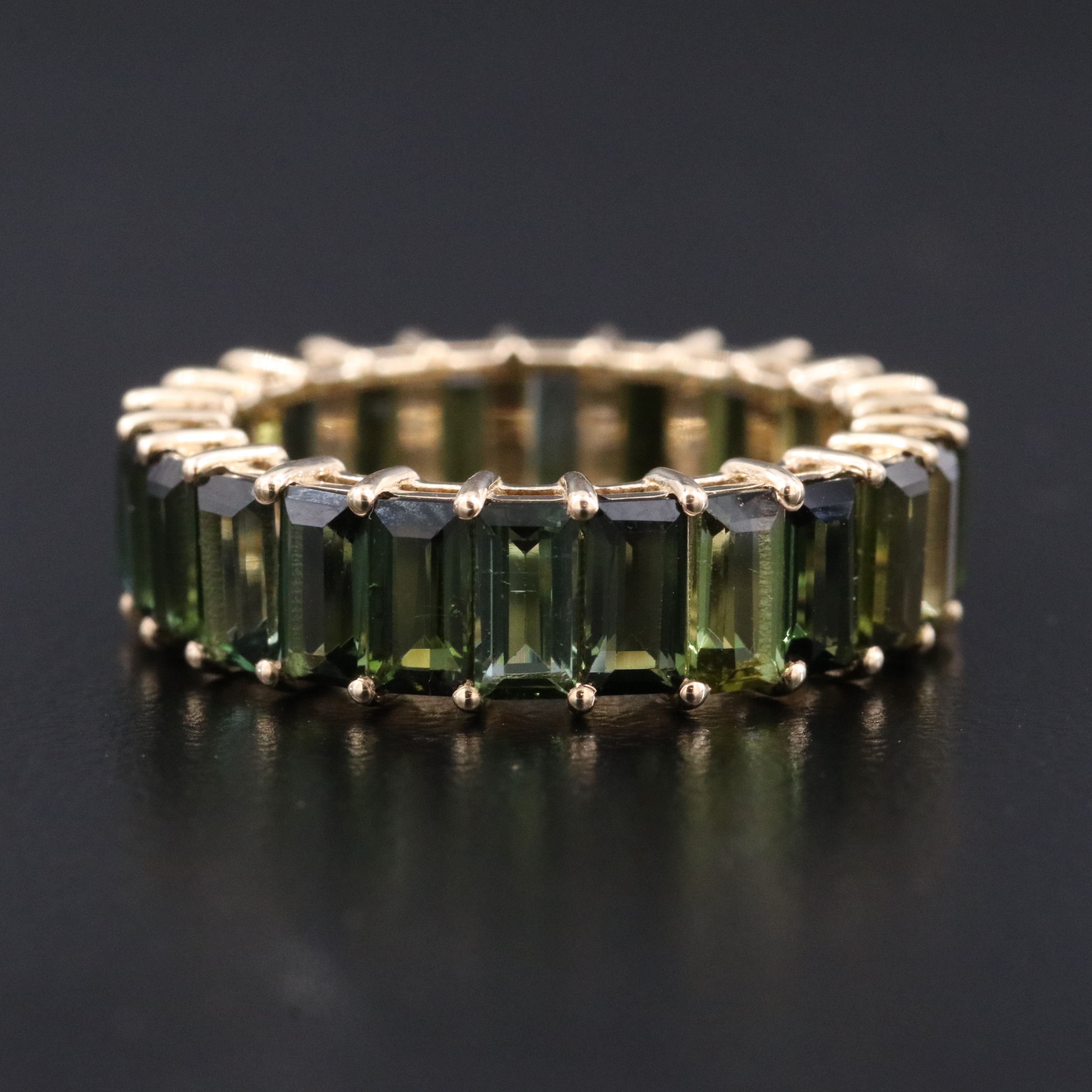 14K 5.29 CTW Tourmaline Eternity Band