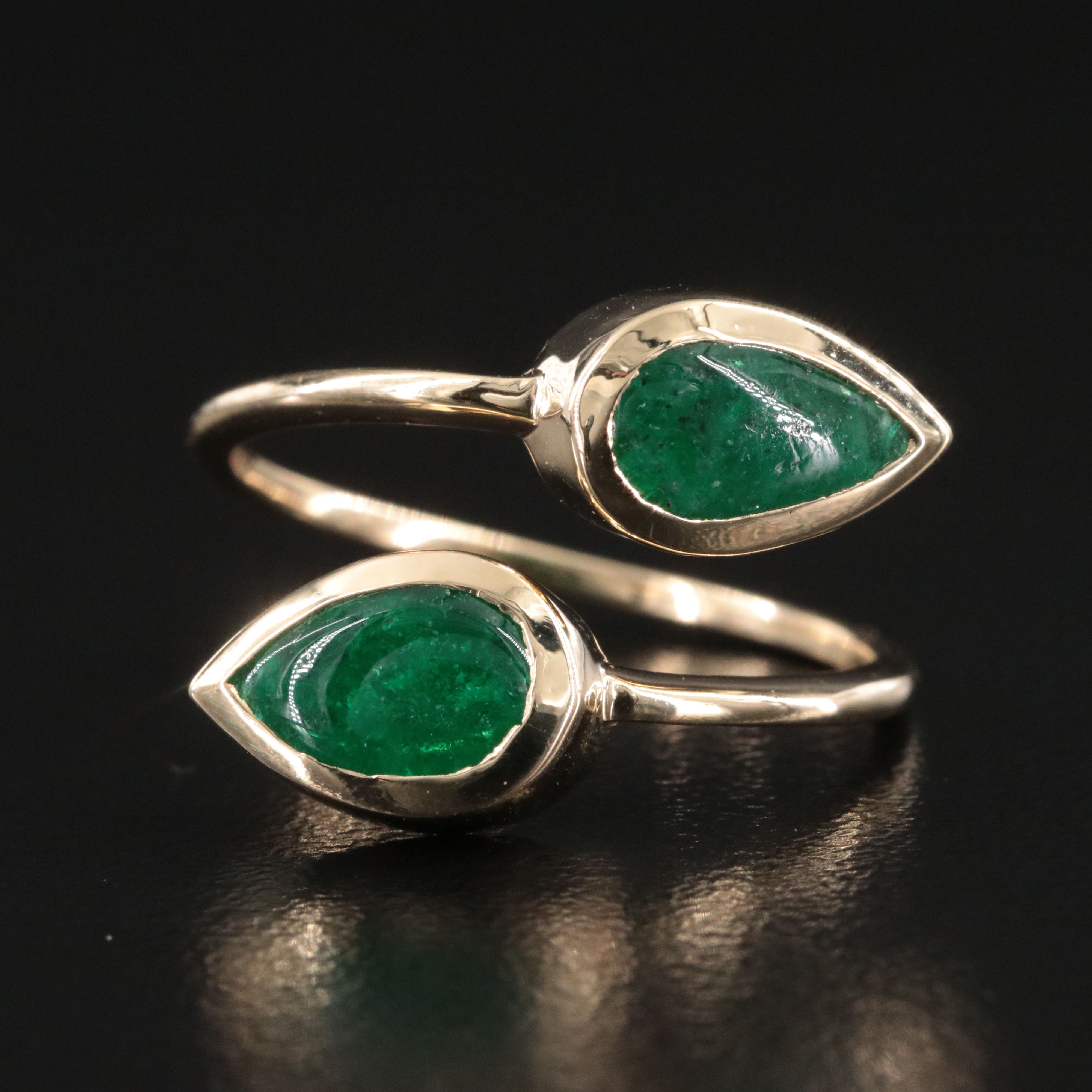 14K 2.37 CTW Emerald Toi et Moi Ring